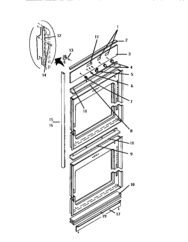 Thermador CT127N trims, deflector and control panel diagram