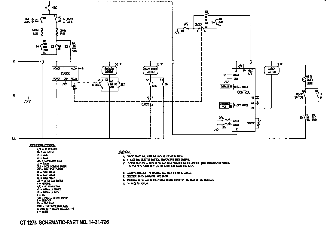 Thermador CT127N wiring diagram