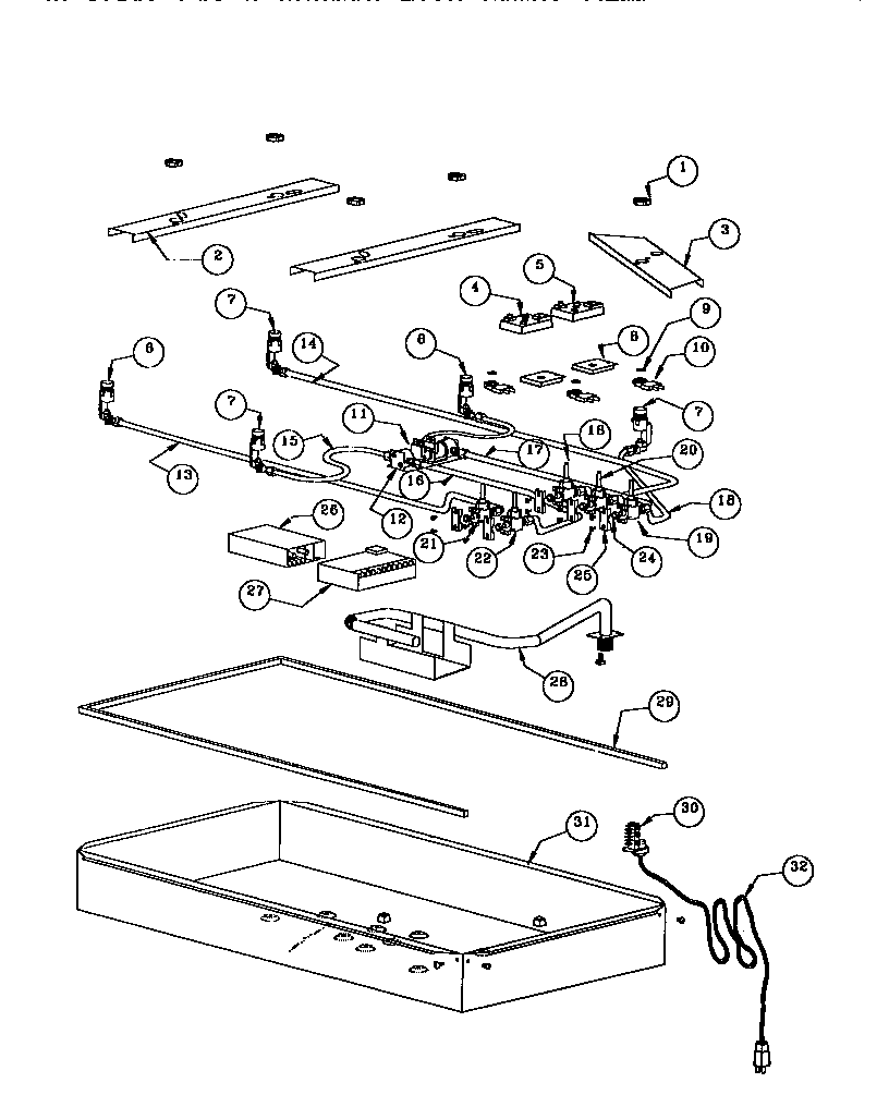 Thermador SGCS355RS gas and electric components diagram