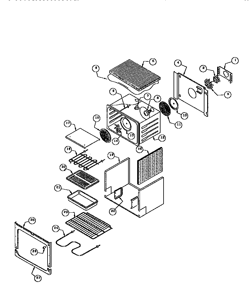 Thermador REF30 main oven liner and module diagram