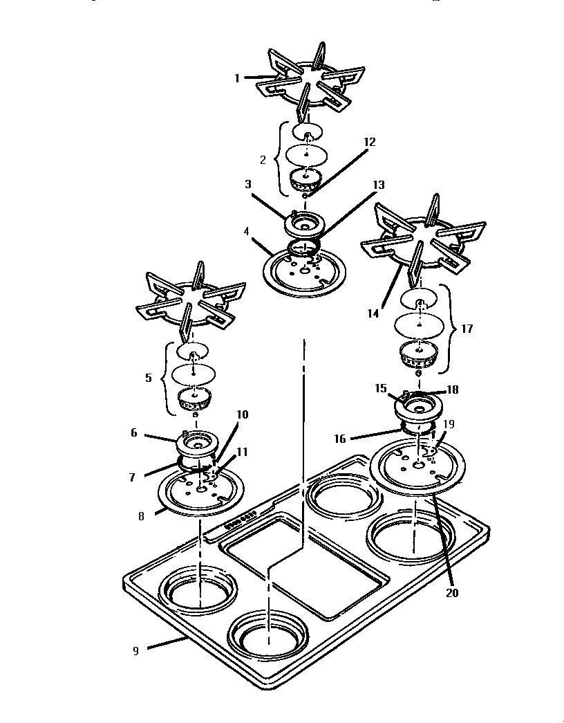 Thermador GSC30WC-01 cooktop diagram