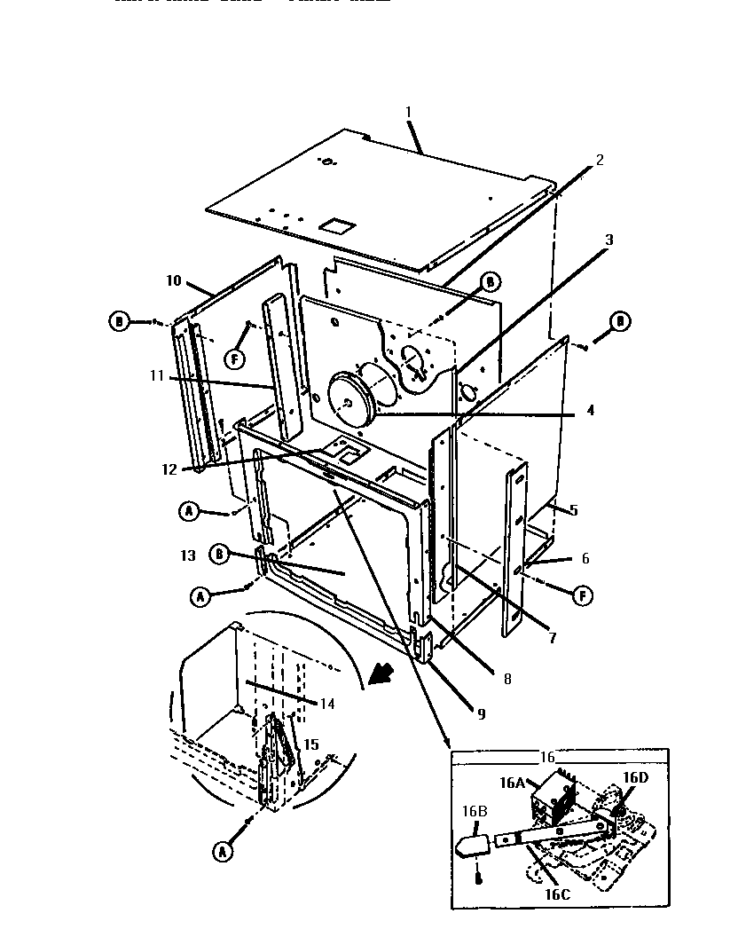 Thermador GSC30WC-01 oven body assembly diagram