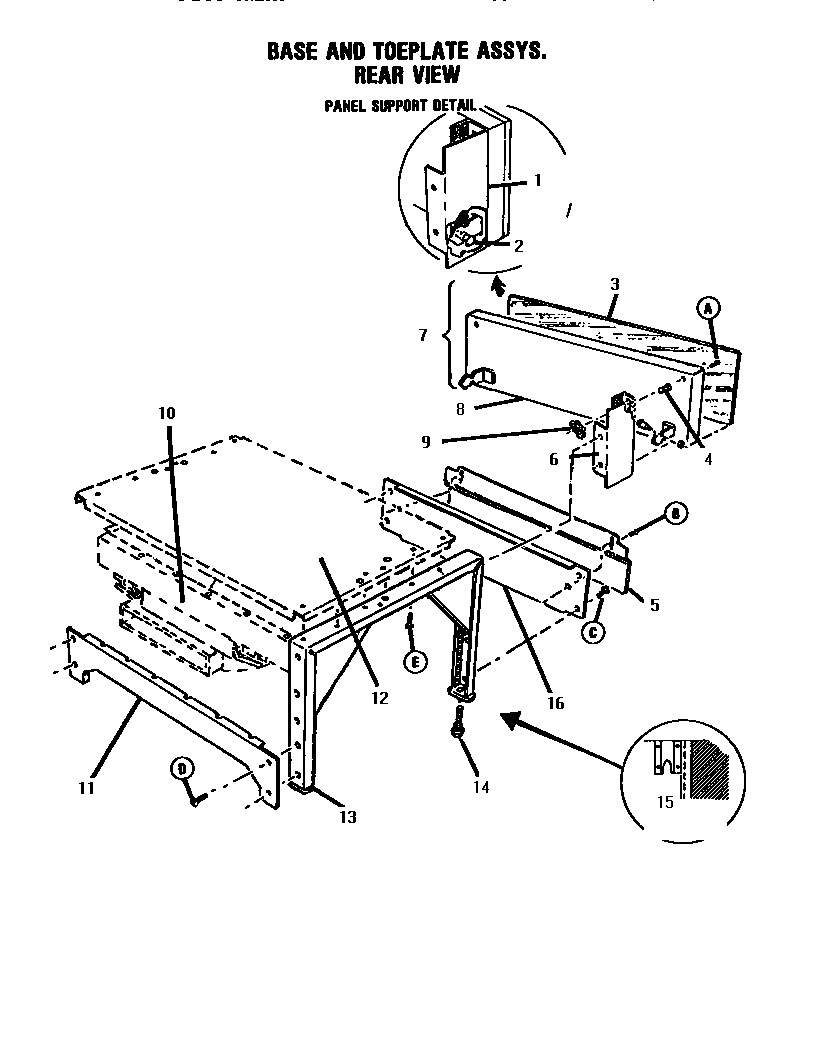 Thermador GSC30WC-01 base/toeplate assembly diagram