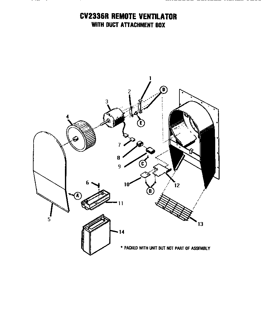 Thermador GSC30WC-01 remote ventilator diagram