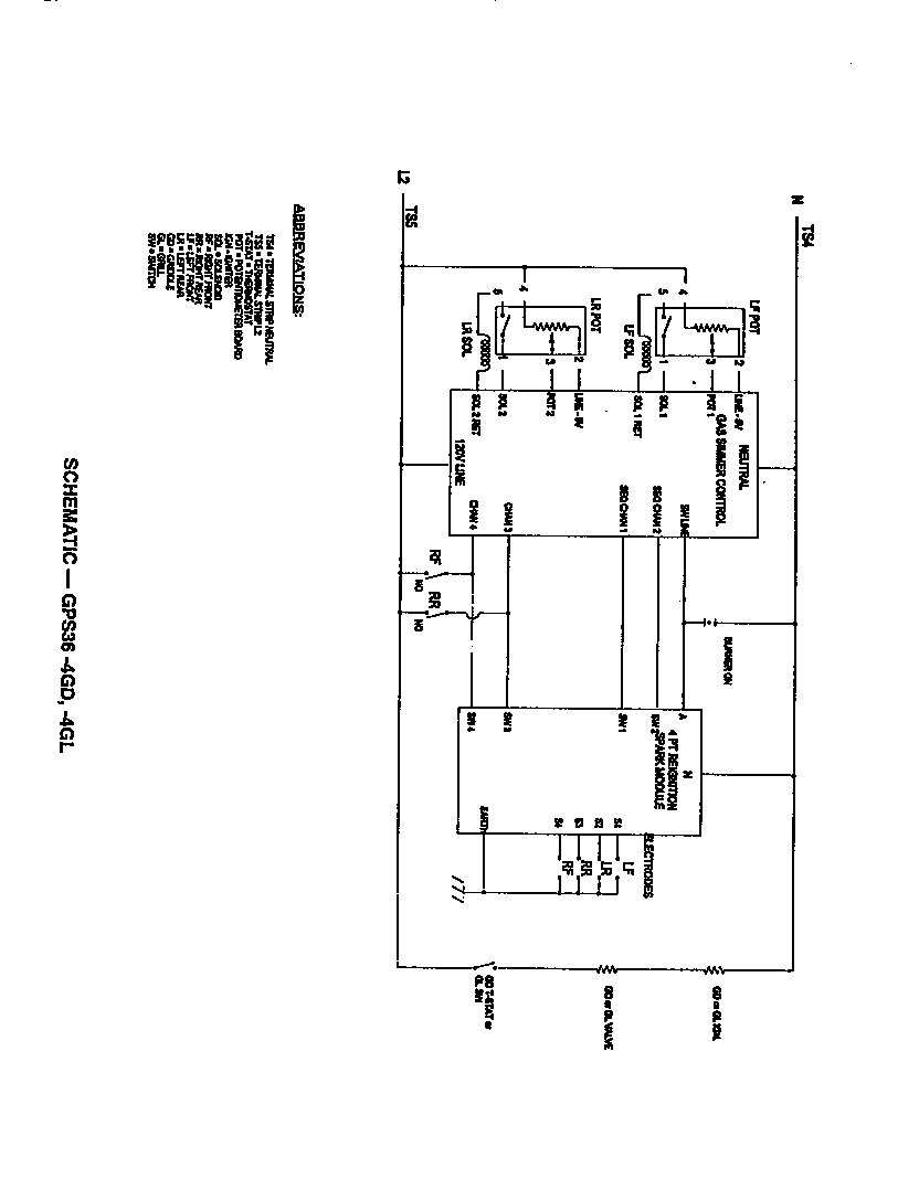 Thermador GPS486GLS schematic  (gps364gds) (gps364gls) (gps366s) diagram