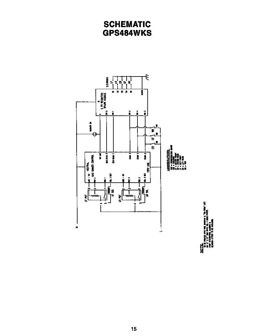 Thermador GPS484WKS page 15 diagram