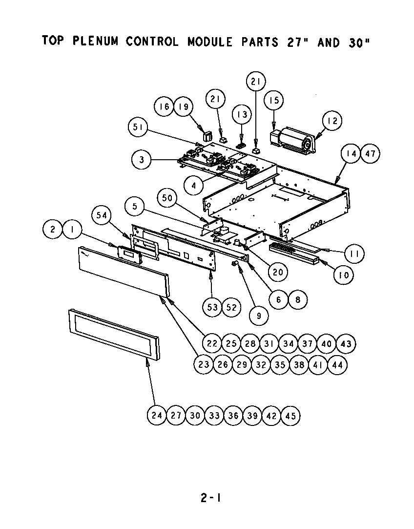 Thermador SC301T top plenum control module diagram