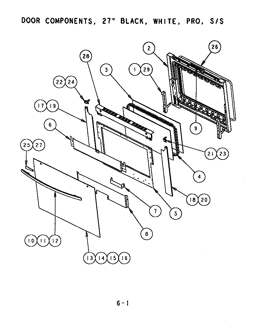 Thermador SC301T door components (s272t) (sc272t) (scd272t) diagram