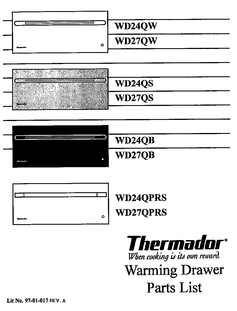 Thermador WD27QPRS cover diagram