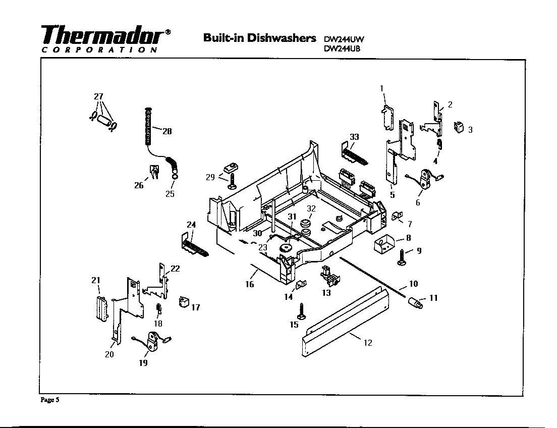 Thermador DW244UW base diagram