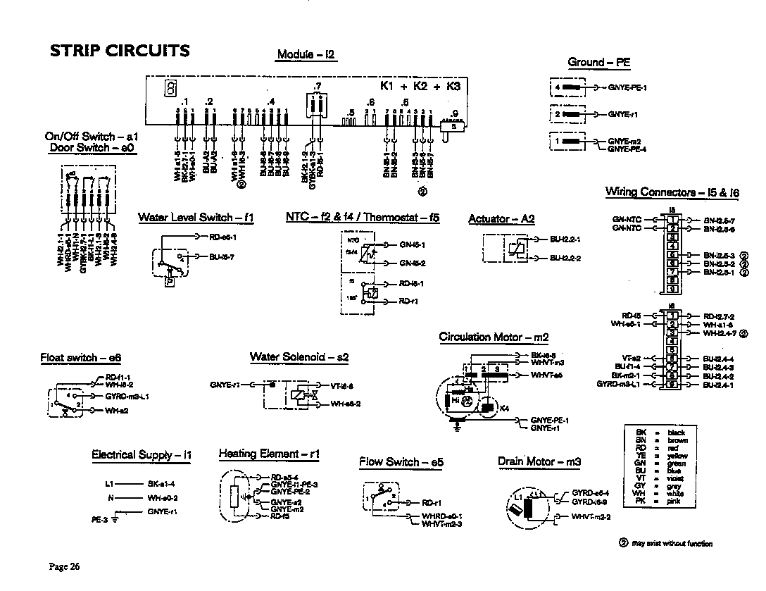 Thermador DW245UW strip circuit diagram