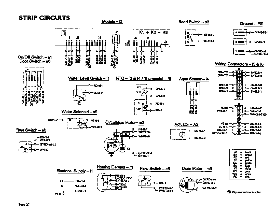Thermador DW246US strip circuits diagram