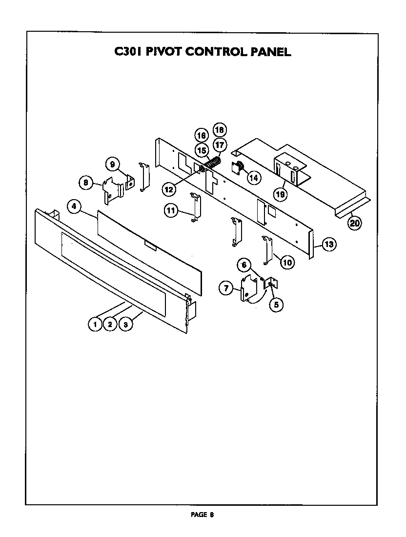 Thermador C301UW c301 pivot control panel diagram