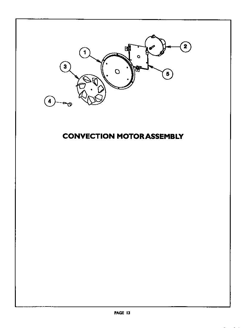Thermador C301UW convection motor assembly diagram
