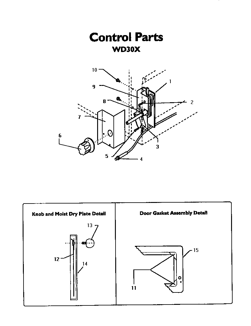 Thermador WD30XP control parts diagram