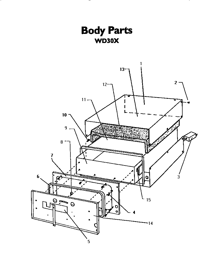 Thermador WD30XP body diagram