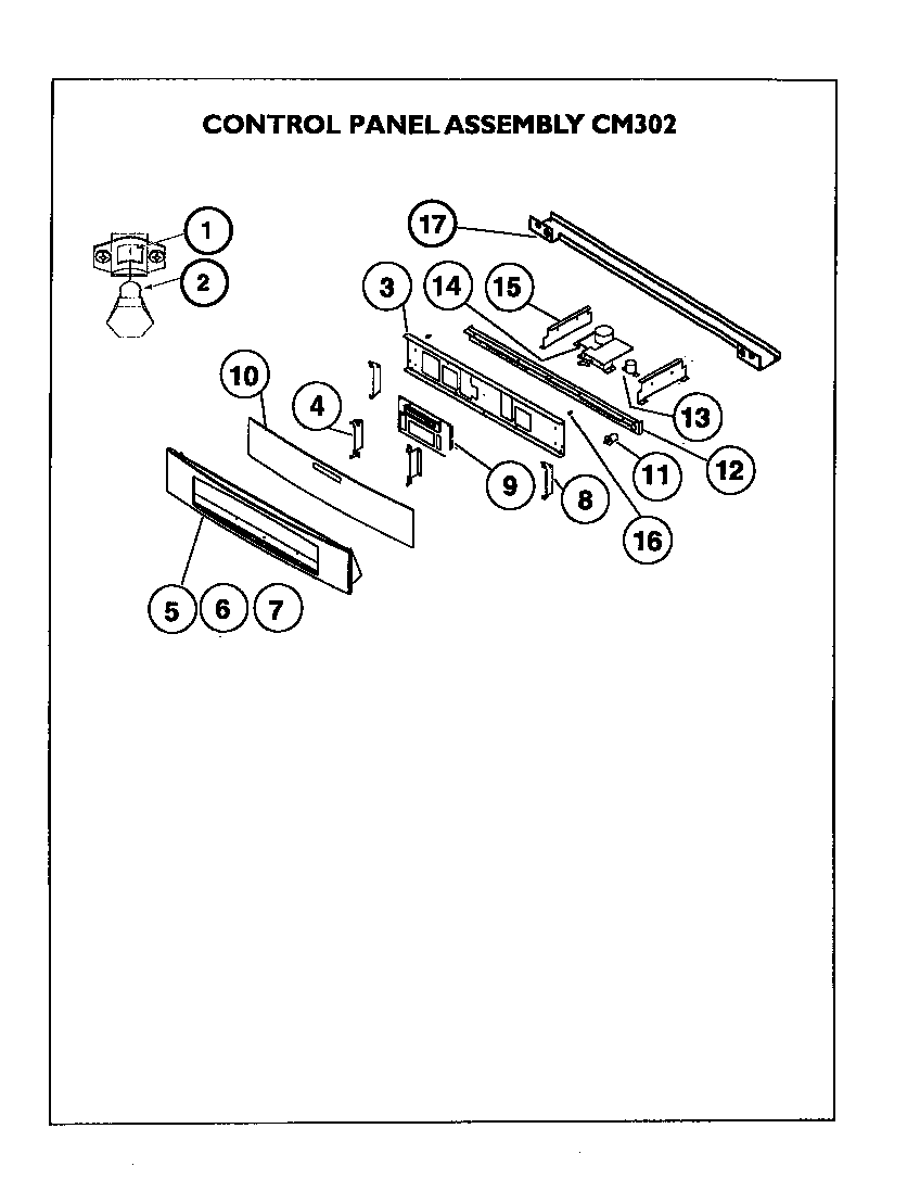 Thermador CM301W control panel assembly cm302 diagram