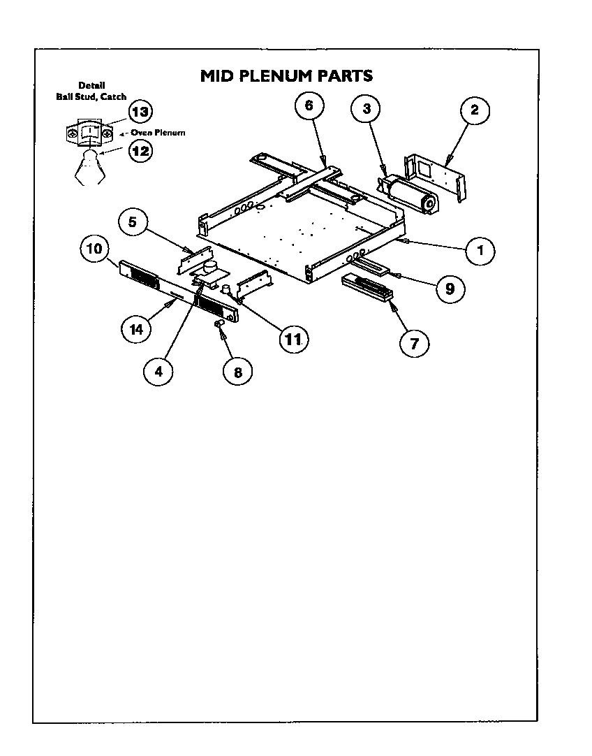 Thermador CM301W mid plenum parts diagram