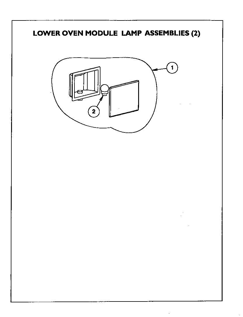 Thermador CM301W lower oven module lamp assemblies diagram