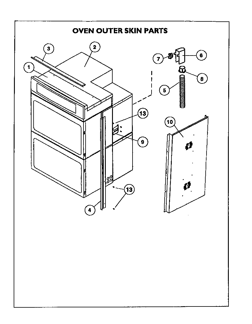 Thermador CM301W oven outer skin diagram