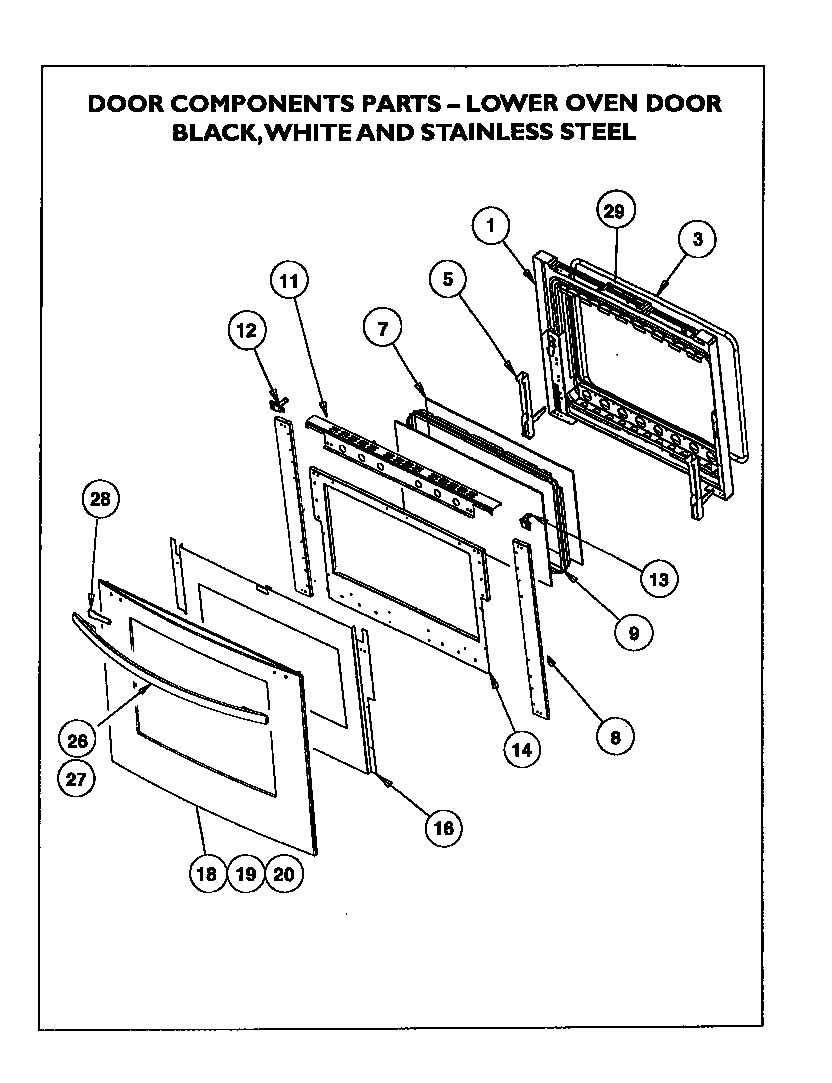 Thermador CM301W door components diagram