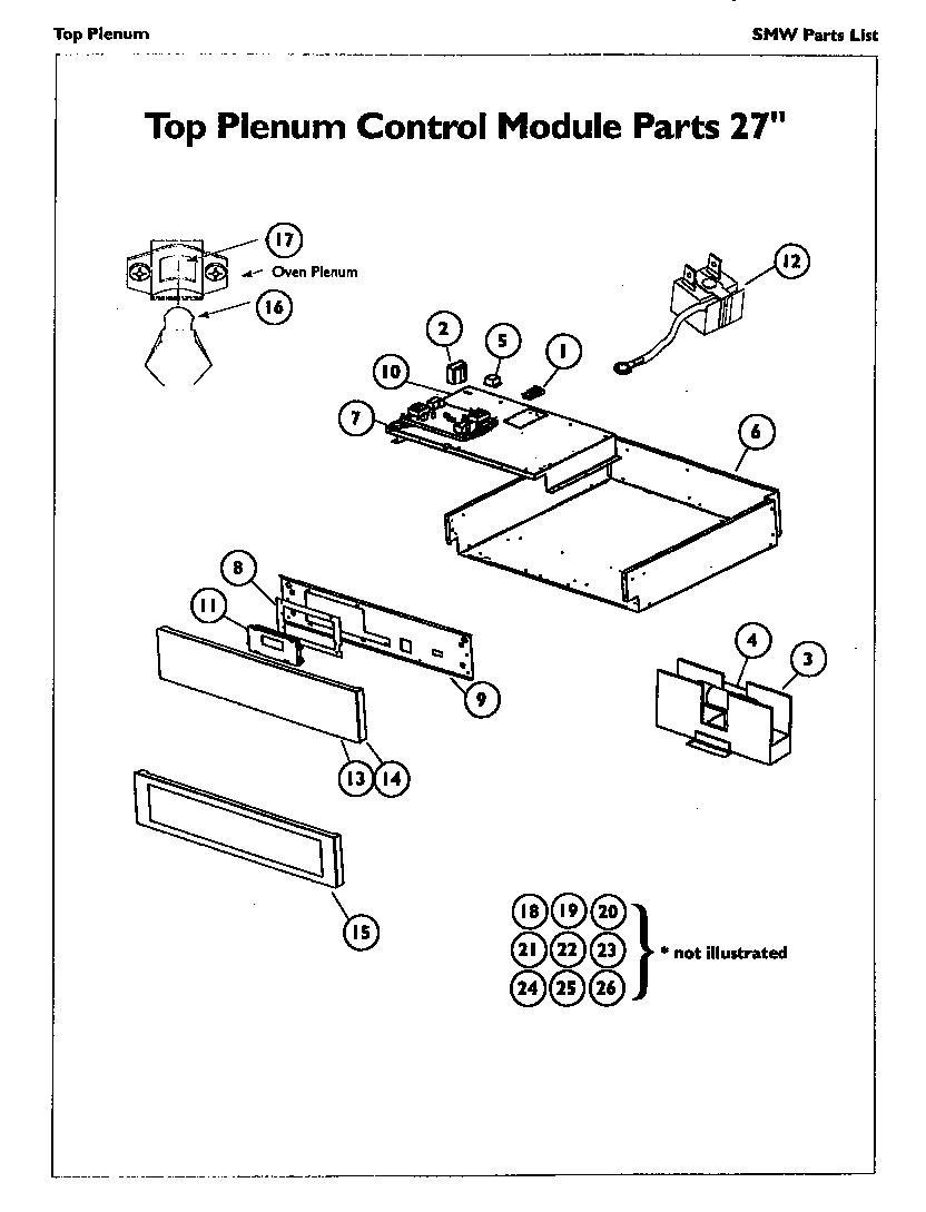 Thermador SMW272P top plenum control module 27" diagram