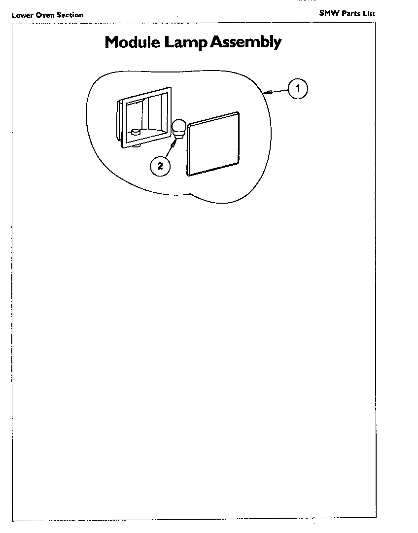 Thermador SMW272P module lamp assembly diagram