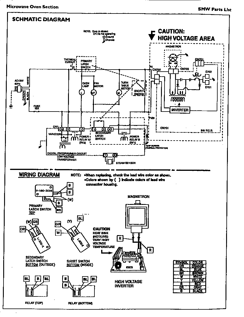 Thermador SMW272P schematic diagram