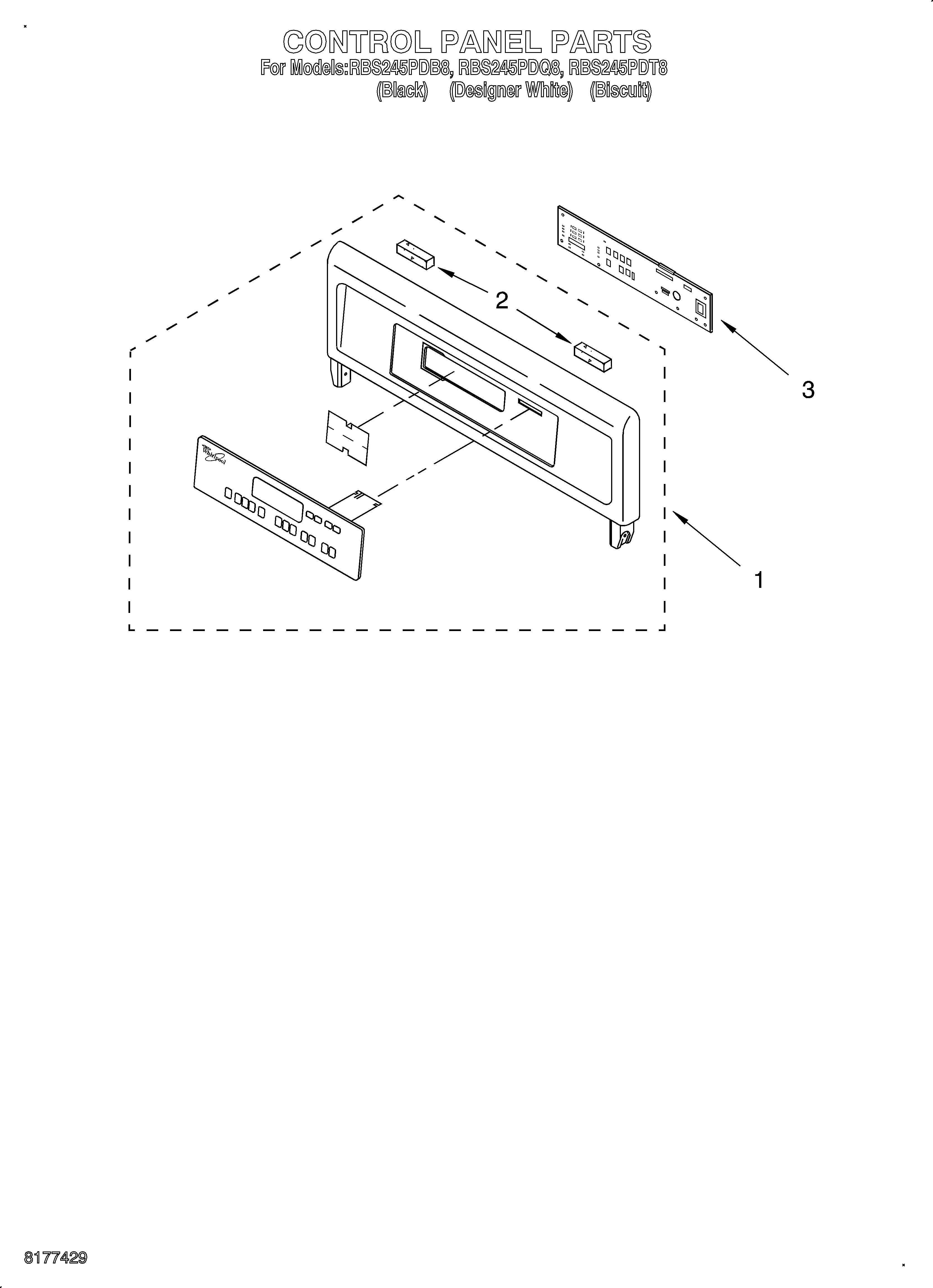Whirlpool RBS245PDQ8 control panel diagram