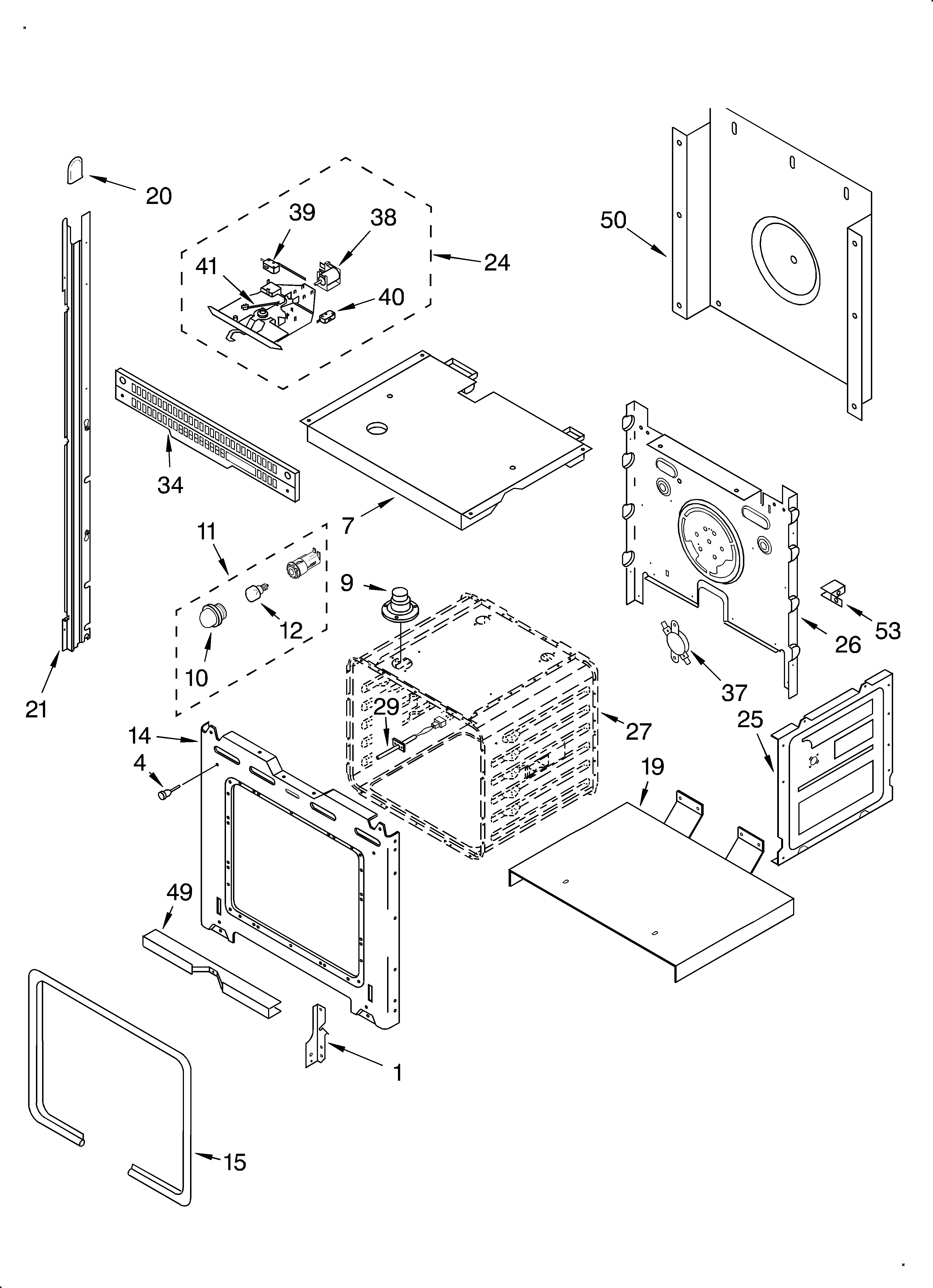 Whirlpool RBD245PDQ8 upper oven diagram