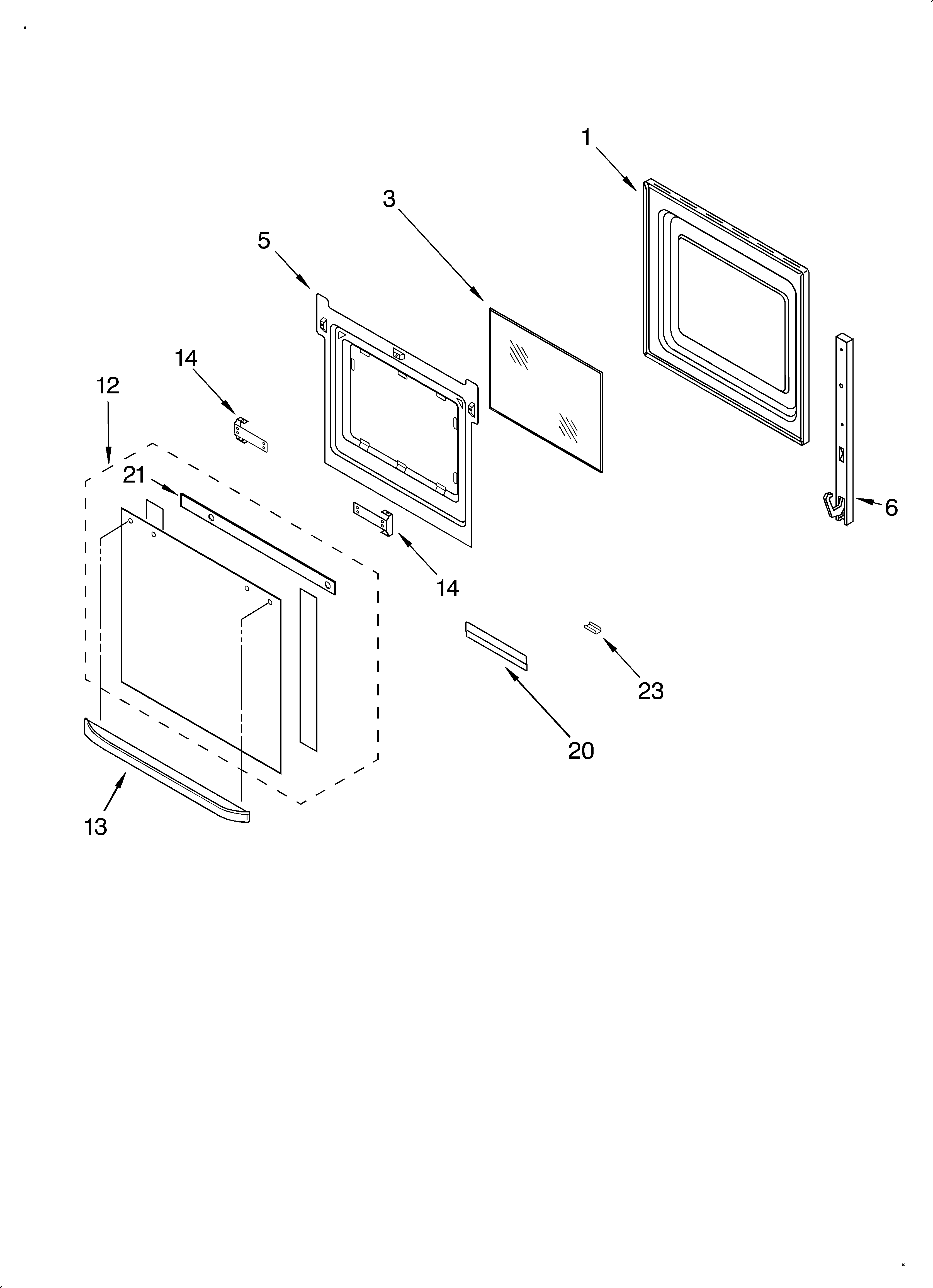Whirlpool RBD245PDQ8 lower oven door diagram