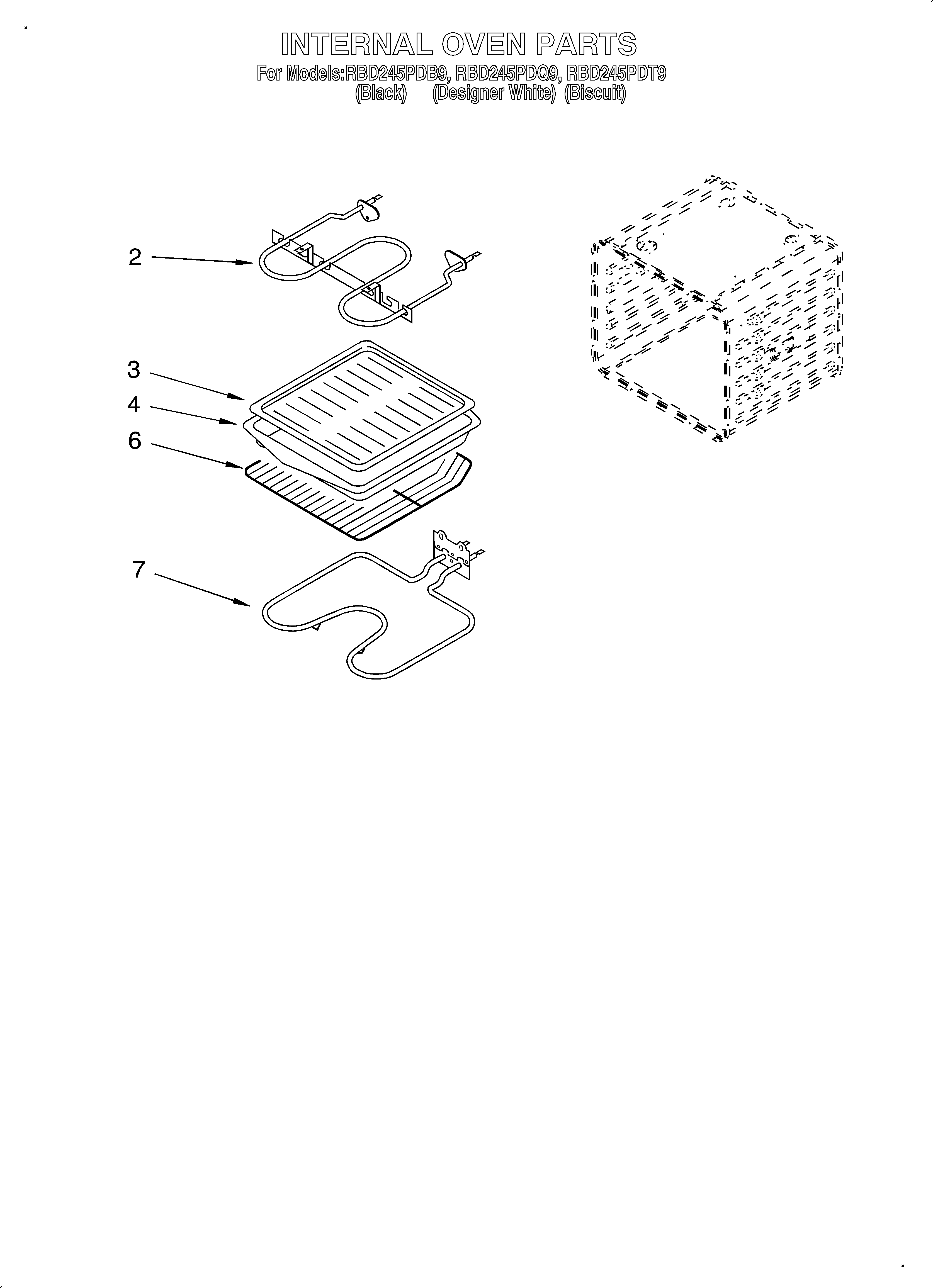Whirlpool RBD245PDT9 internal oven diagram