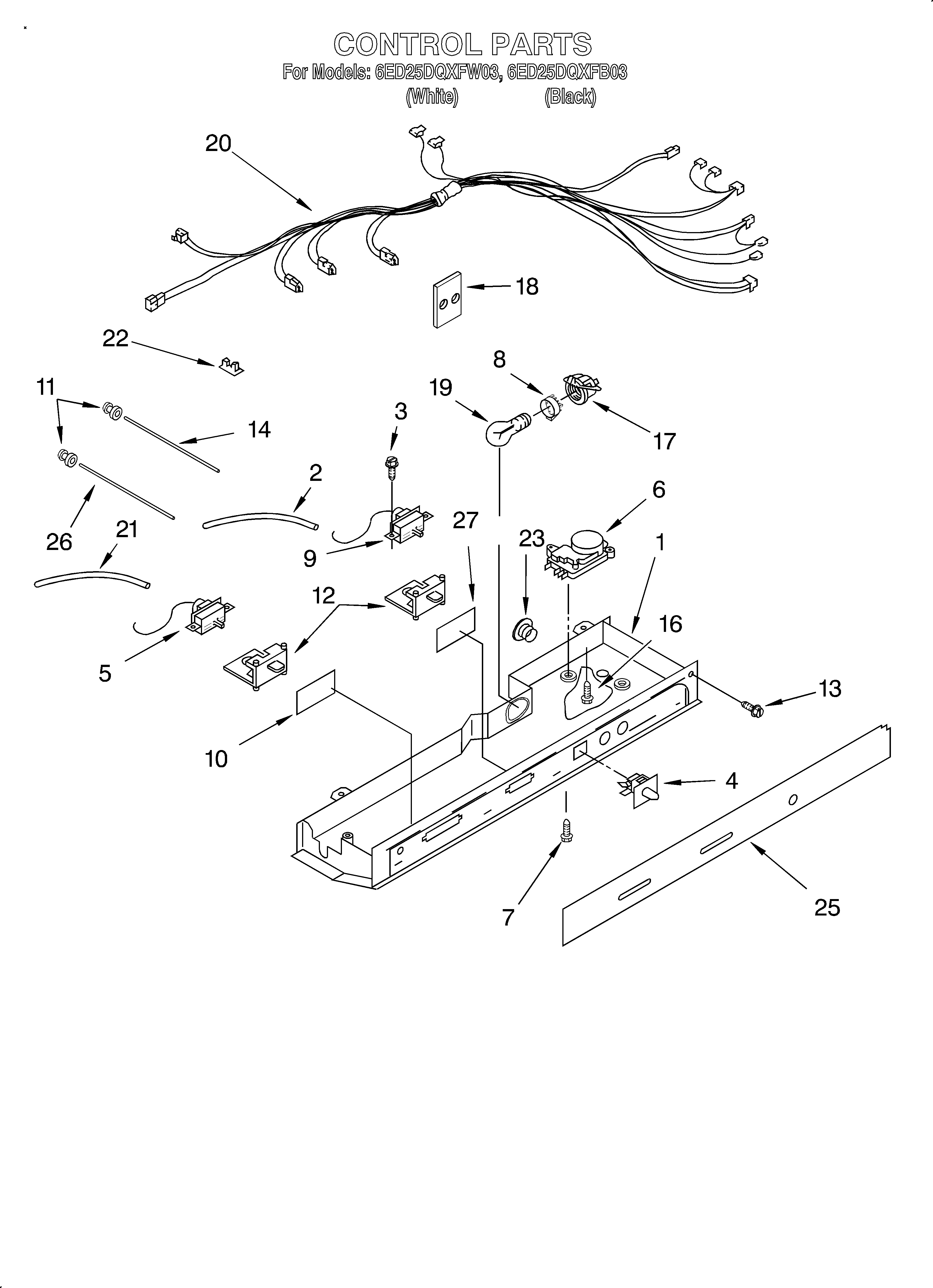 Whirlpool 6ED25DQXFB03 control diagram