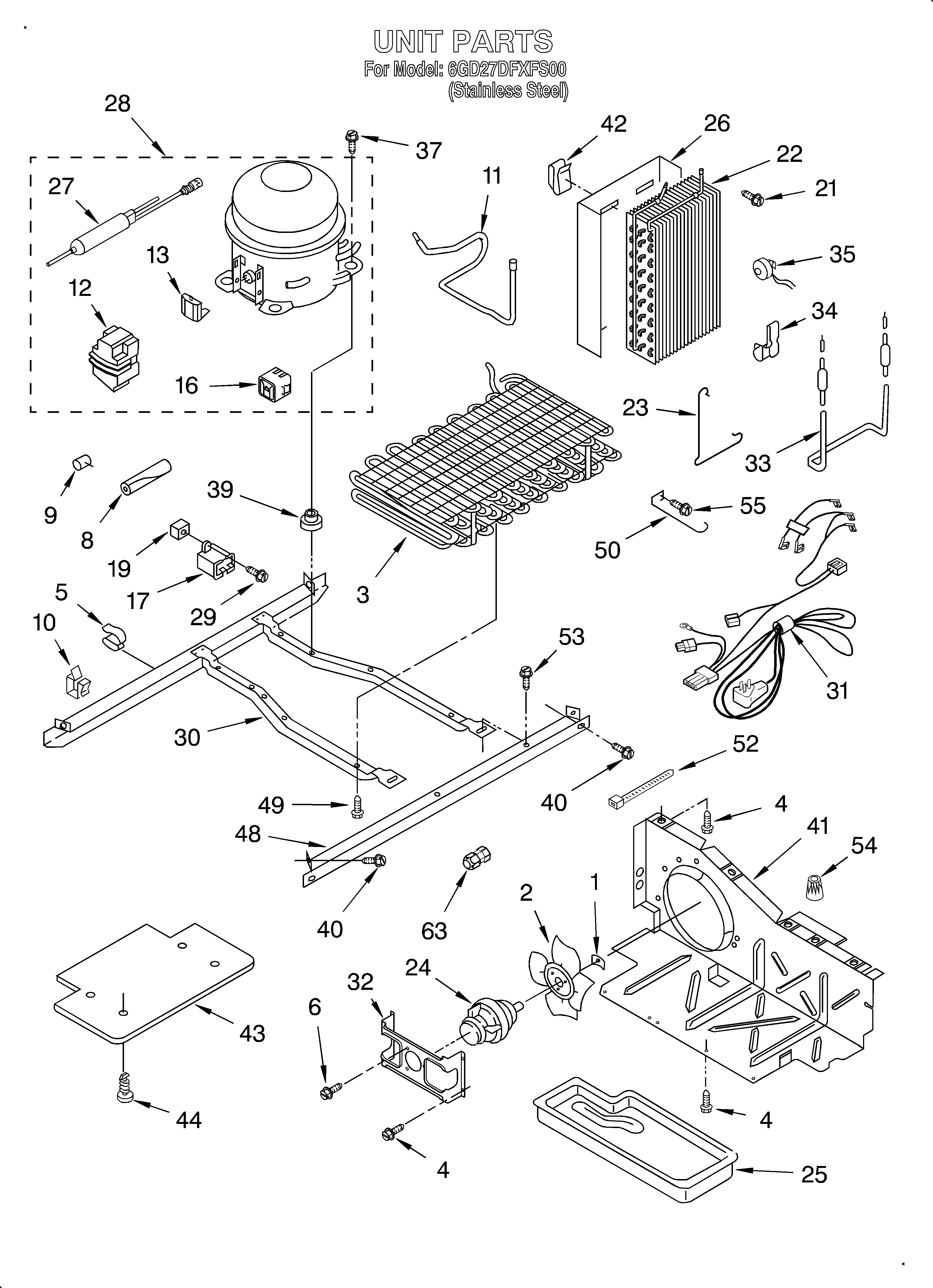 Whirlpool 6GD27DFXFS00 unit diagram