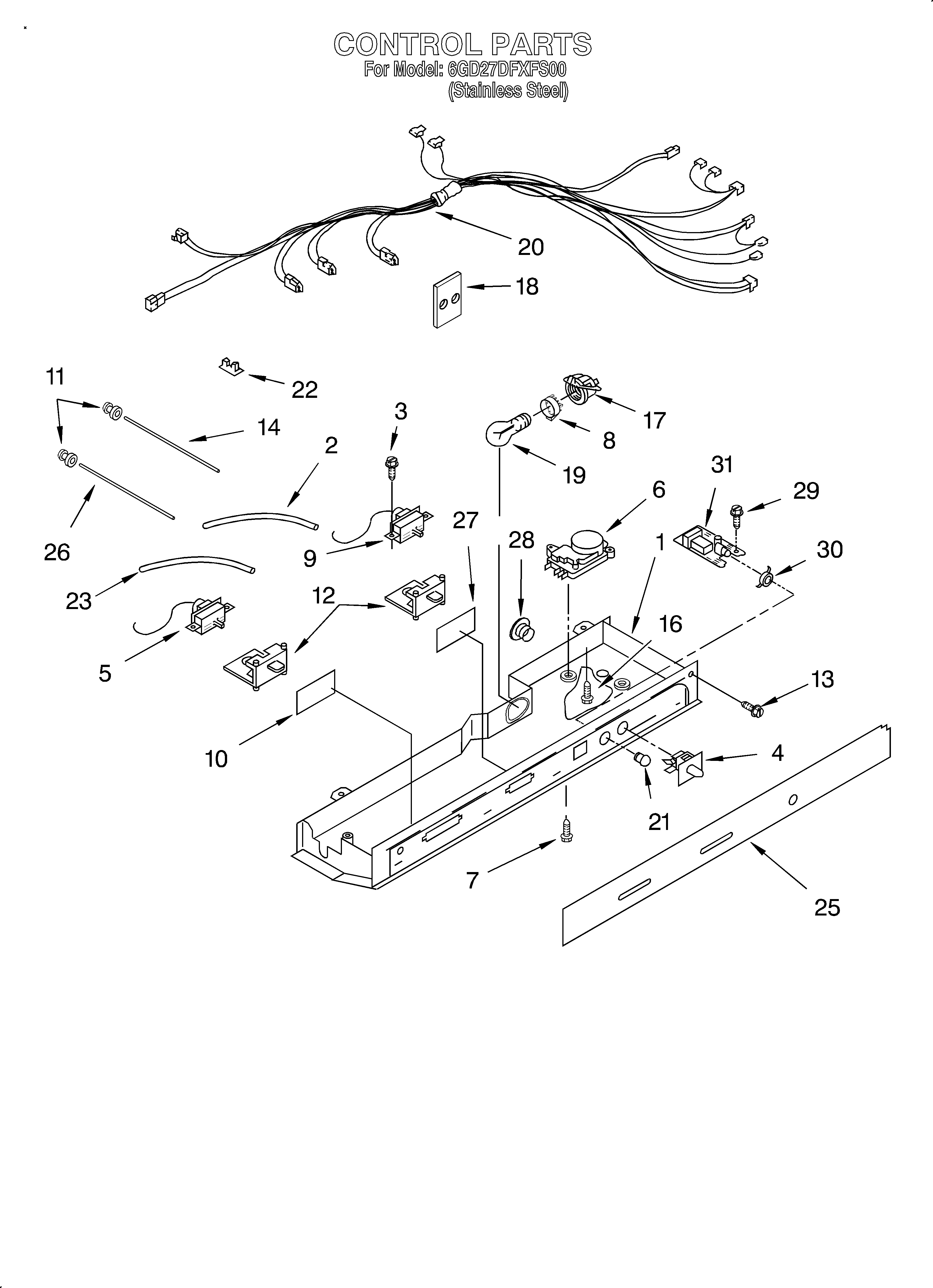 Whirlpool 6GD27DFXFS00 control diagram