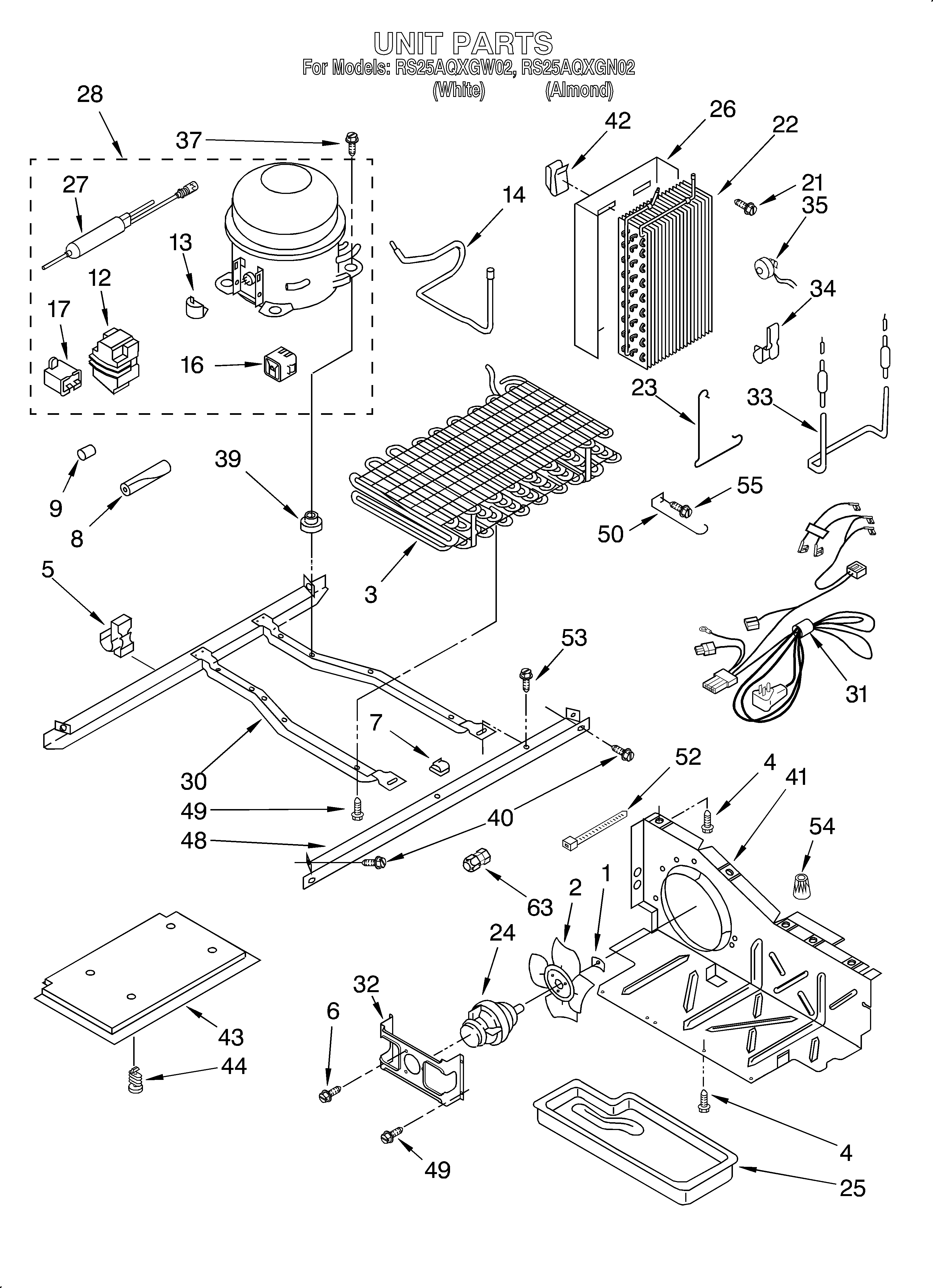 Roper RS25AQXGW02 unit diagram