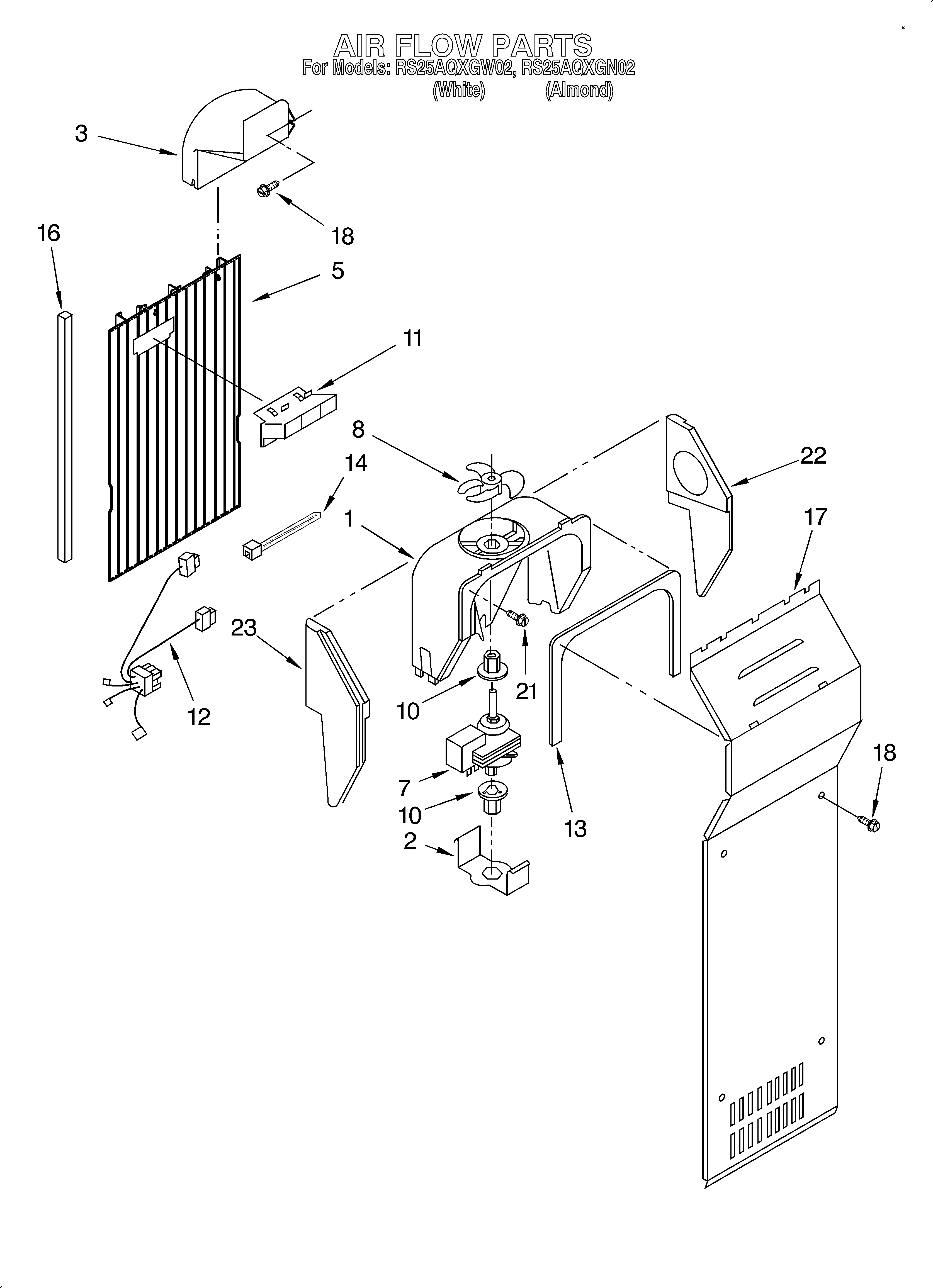 Roper RS25AQXGW02 air flow diagram