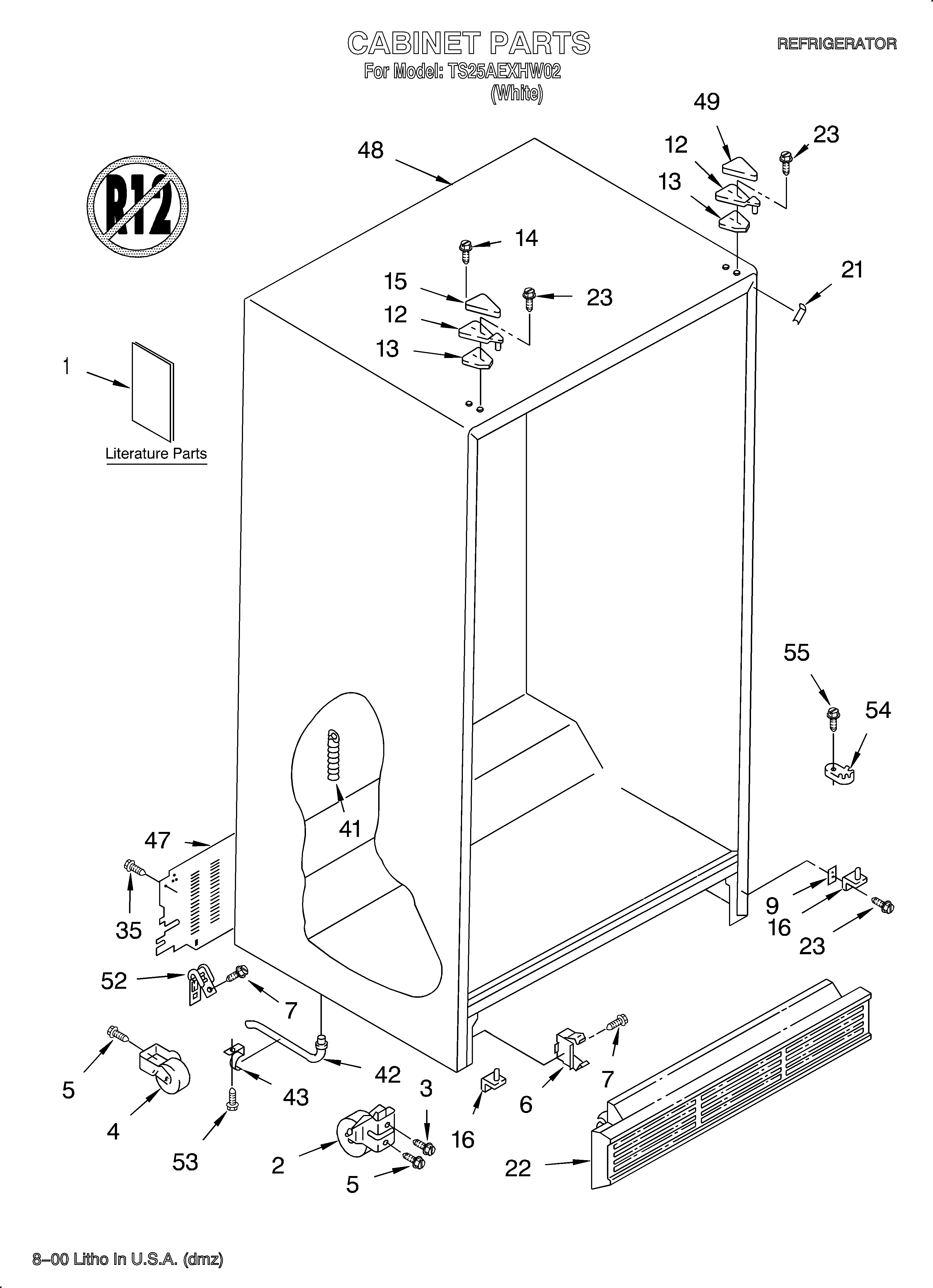 Estate TS25AEXHW02 cabinet/literature diagram