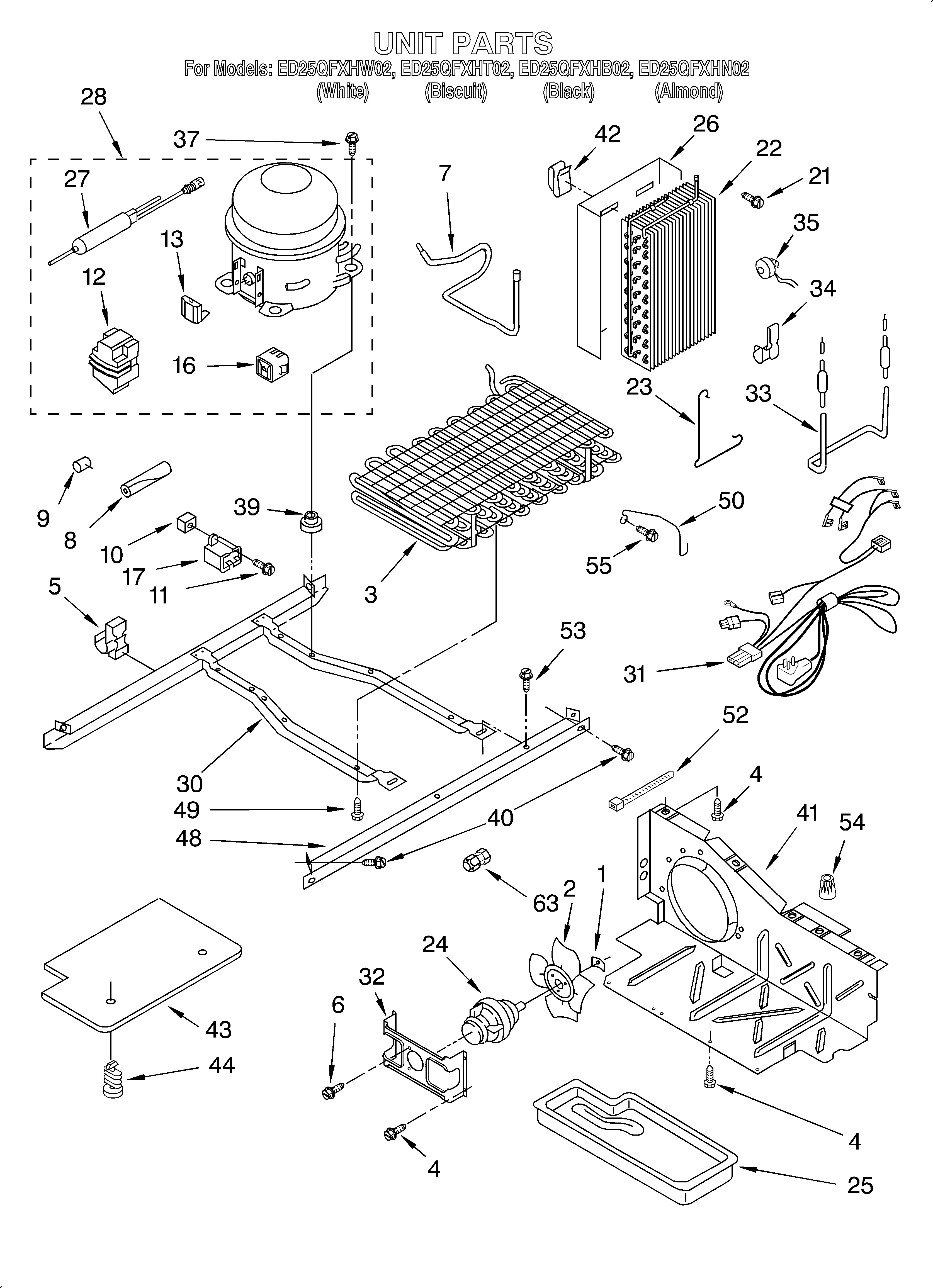 Whirlpool ED25QFXHB02 unit diagram