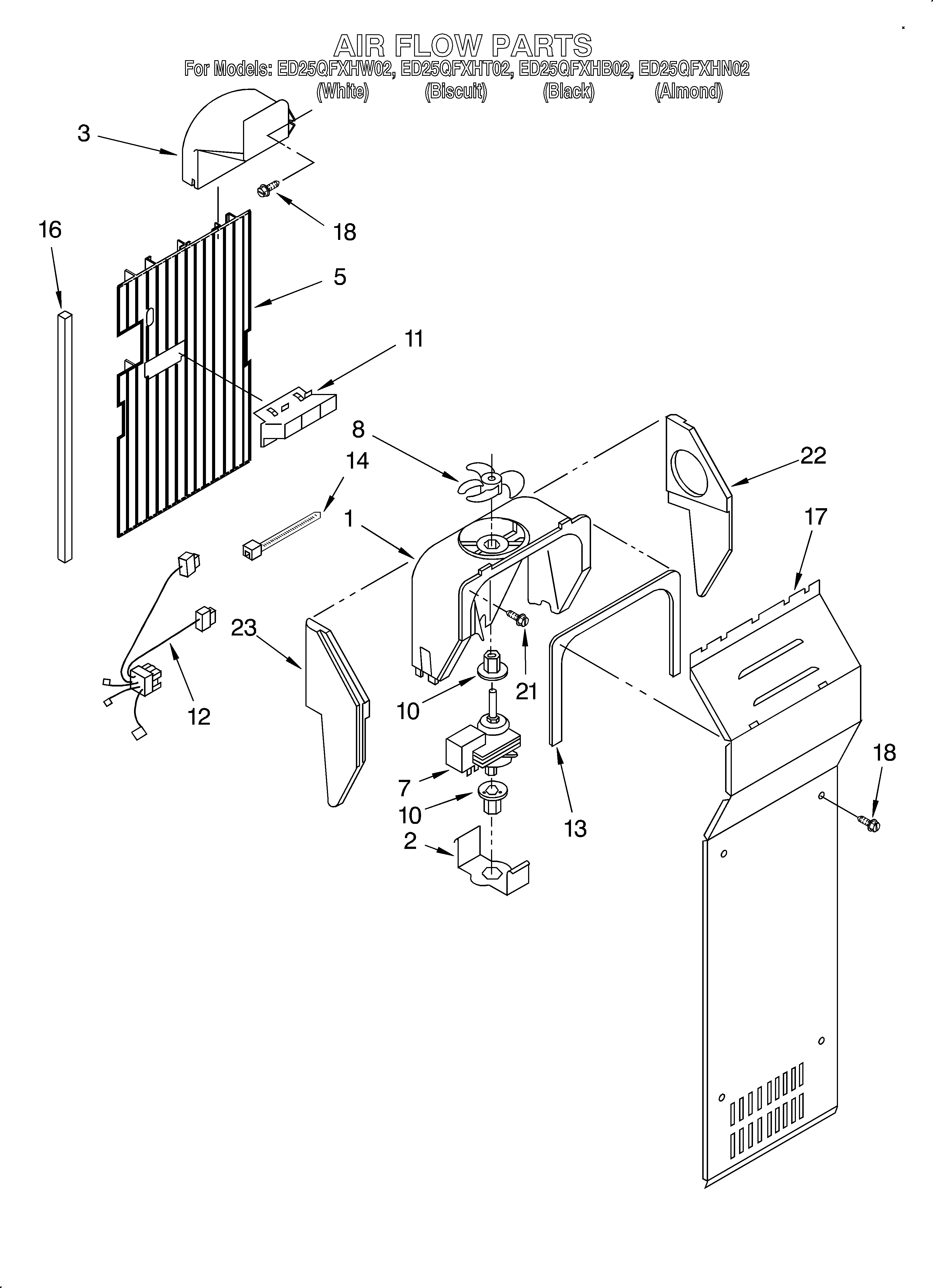 Whirlpool ED25QFXHB02 air flow diagram