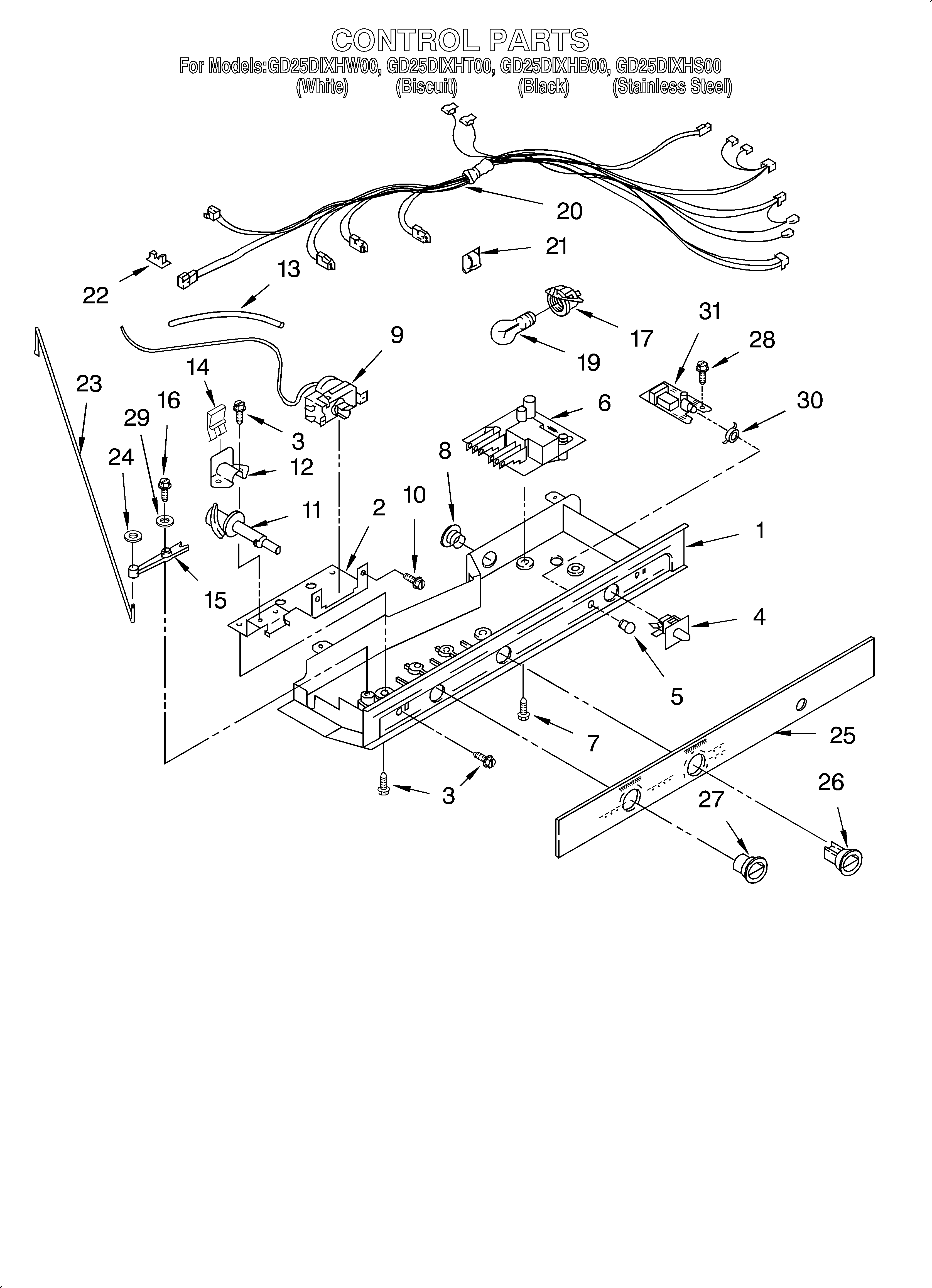 Whirlpool GD25DIXHT00 control diagram