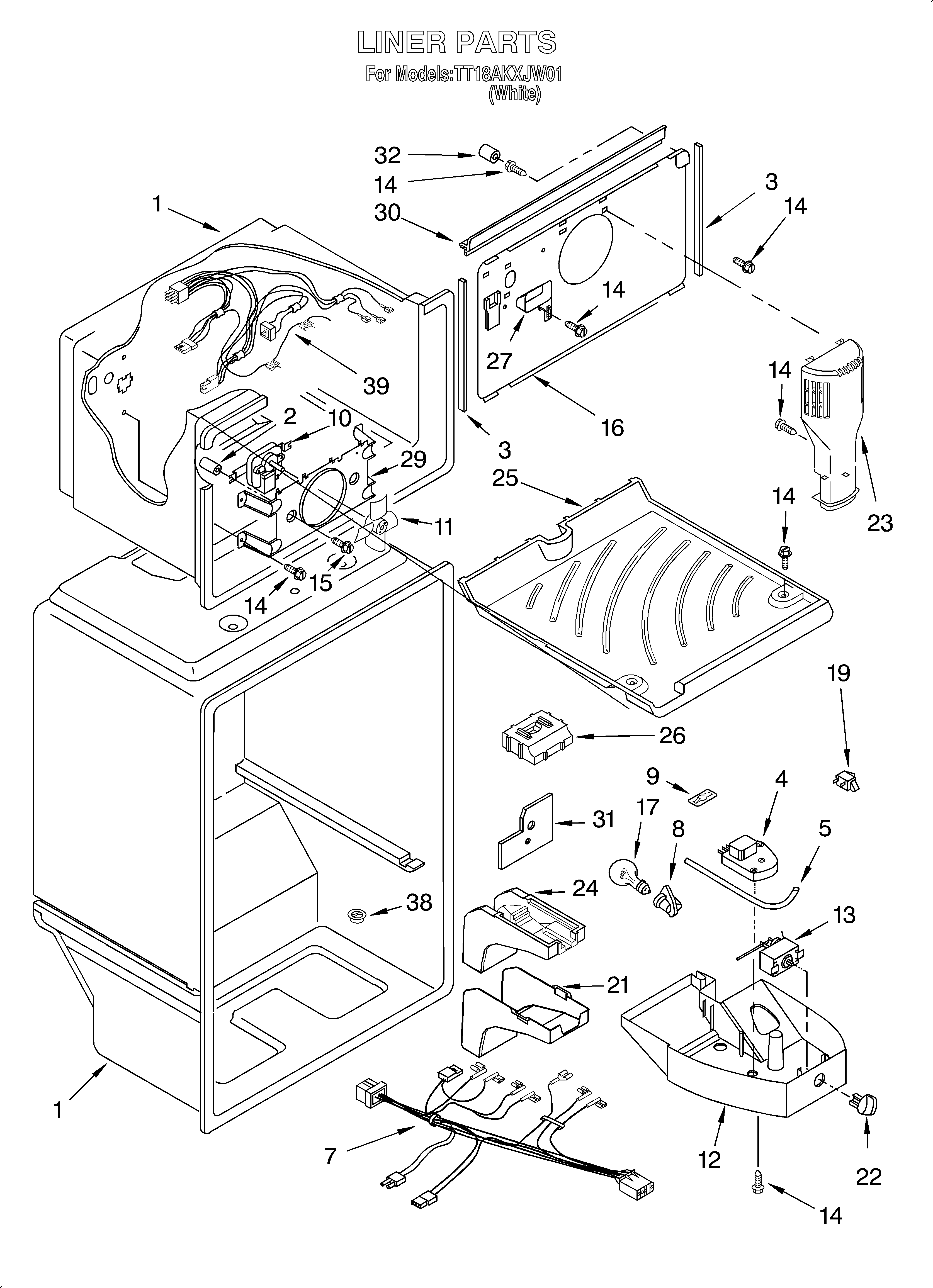 Estate TT18AKXJW01 liner diagram