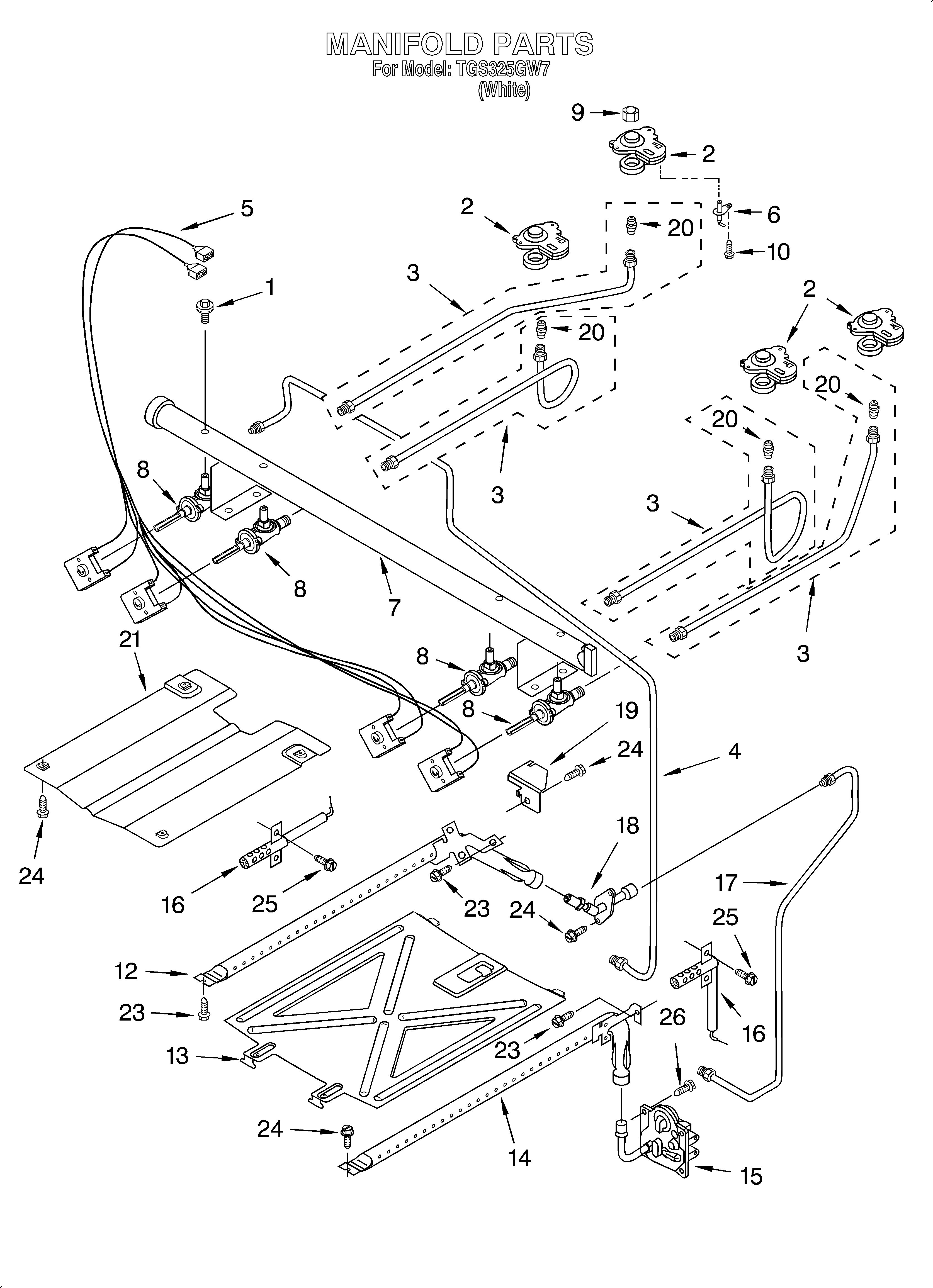Estate TGS325GW7 manifold diagram