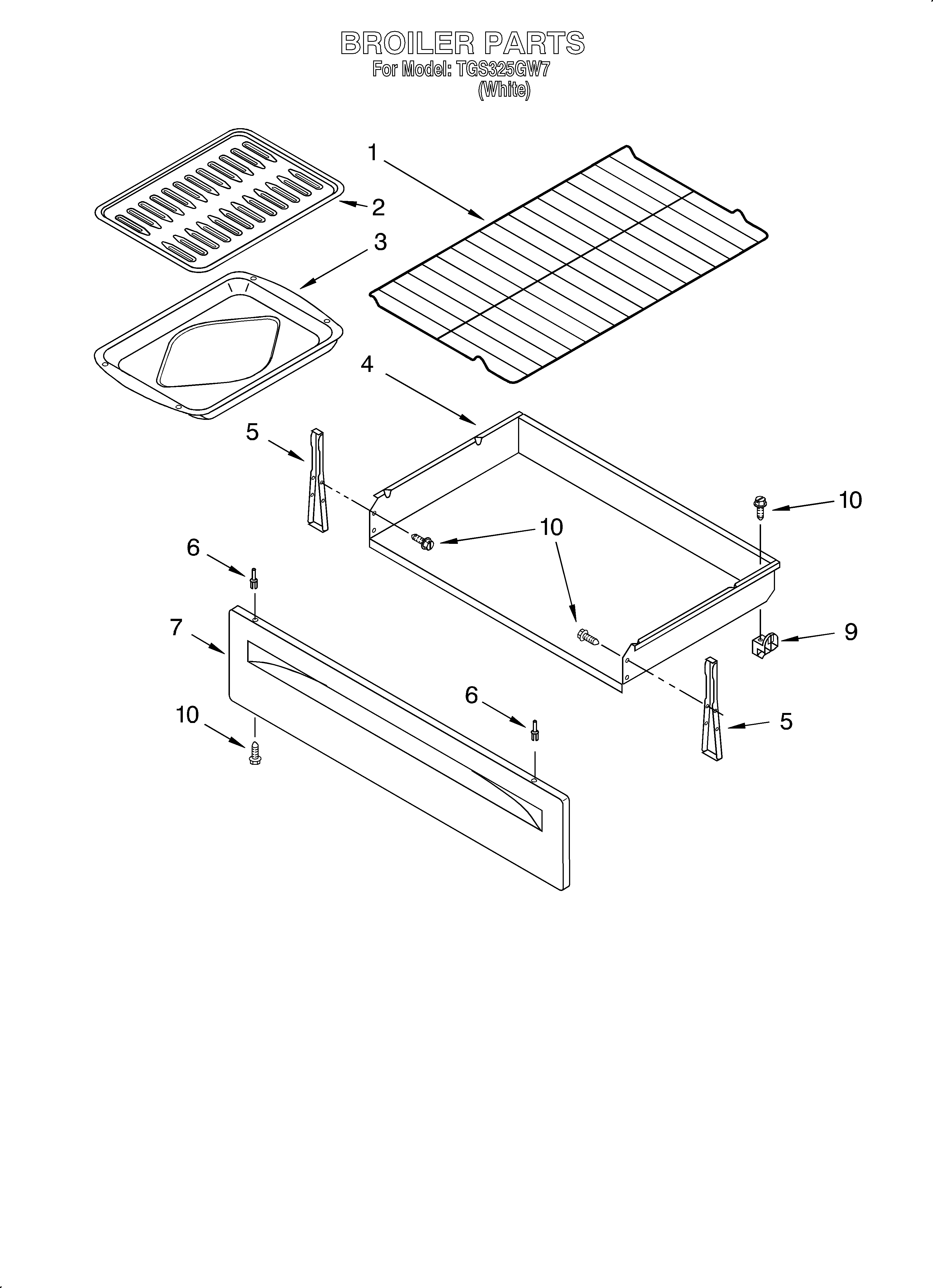 Estate TGS325GW7 broiler diagram