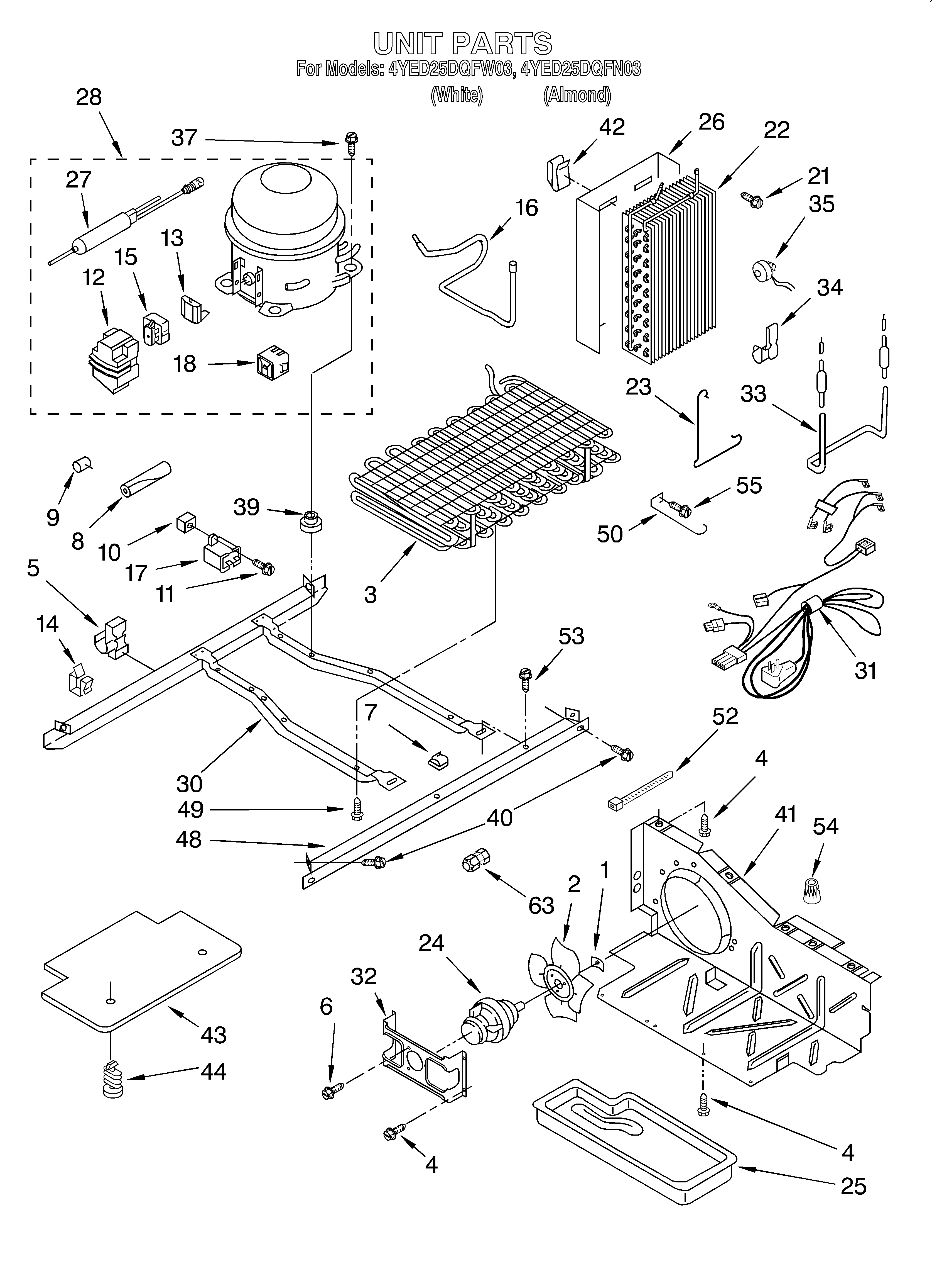Whirlpool 4YED25DQFN03 unit diagram