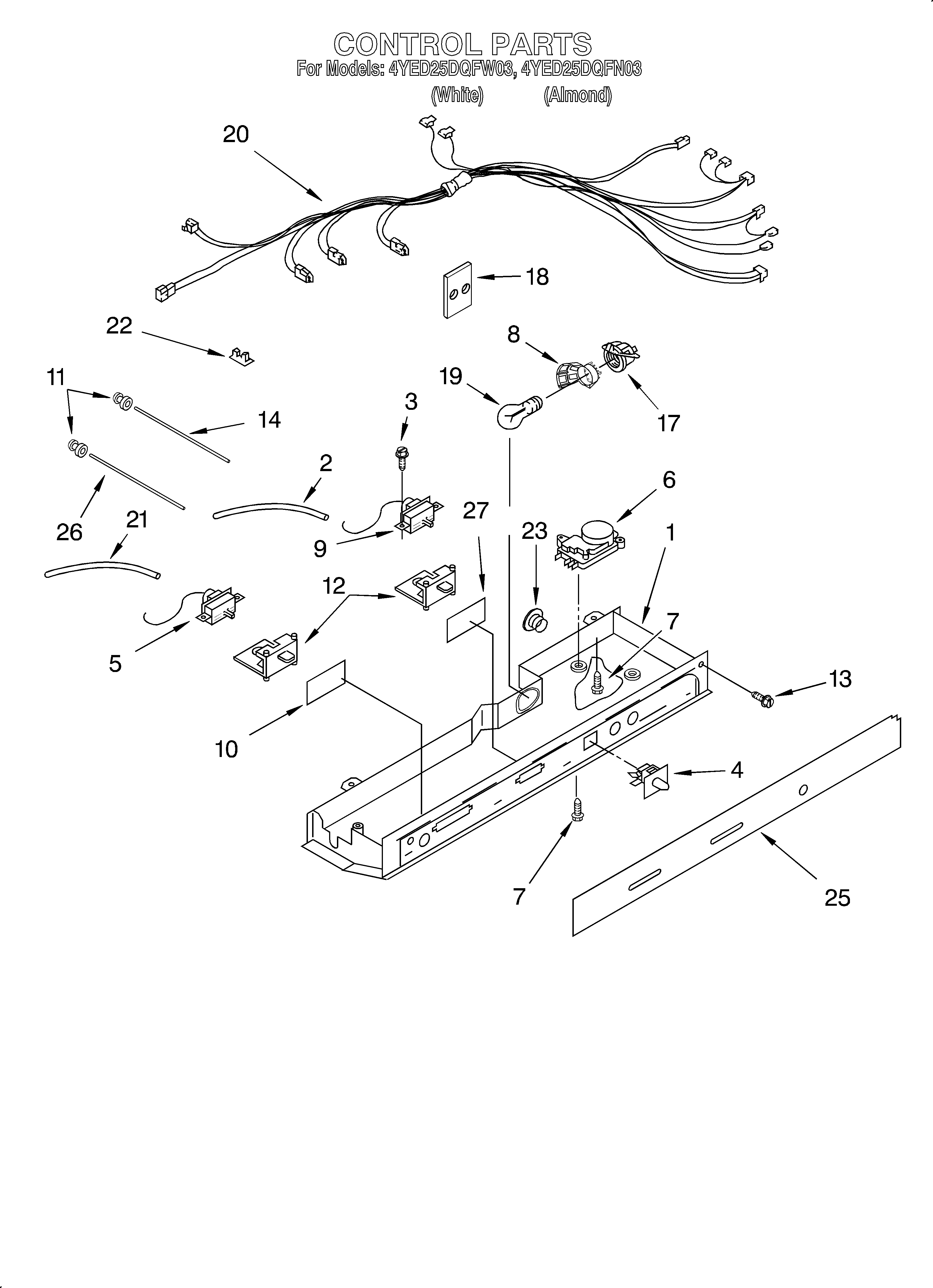 Whirlpool 4YED25DQFN03 control diagram