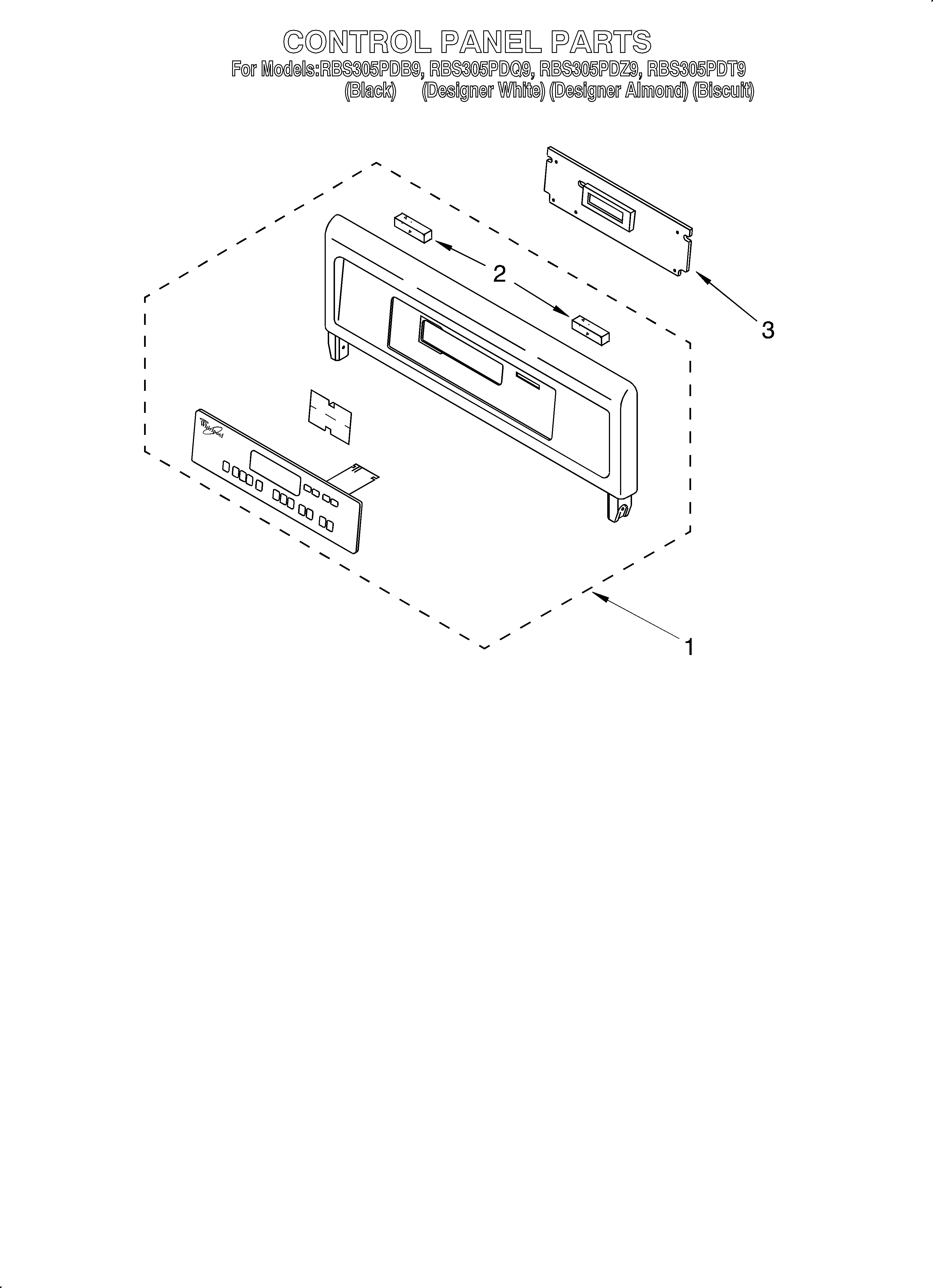 Whirlpool RBS305PDQ9 control panel diagram