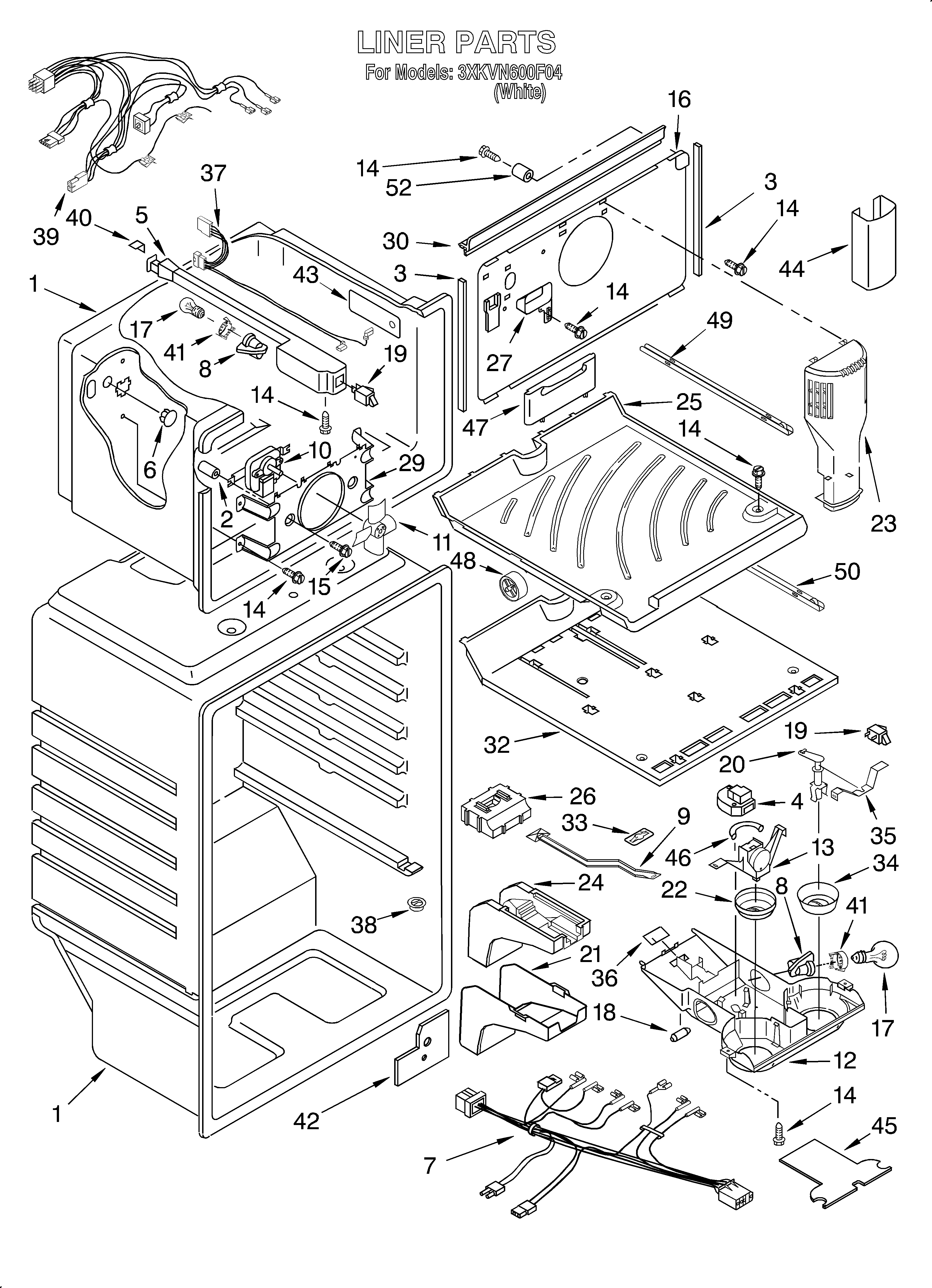 Bauknecht 3XKVN600F04 liner diagram
