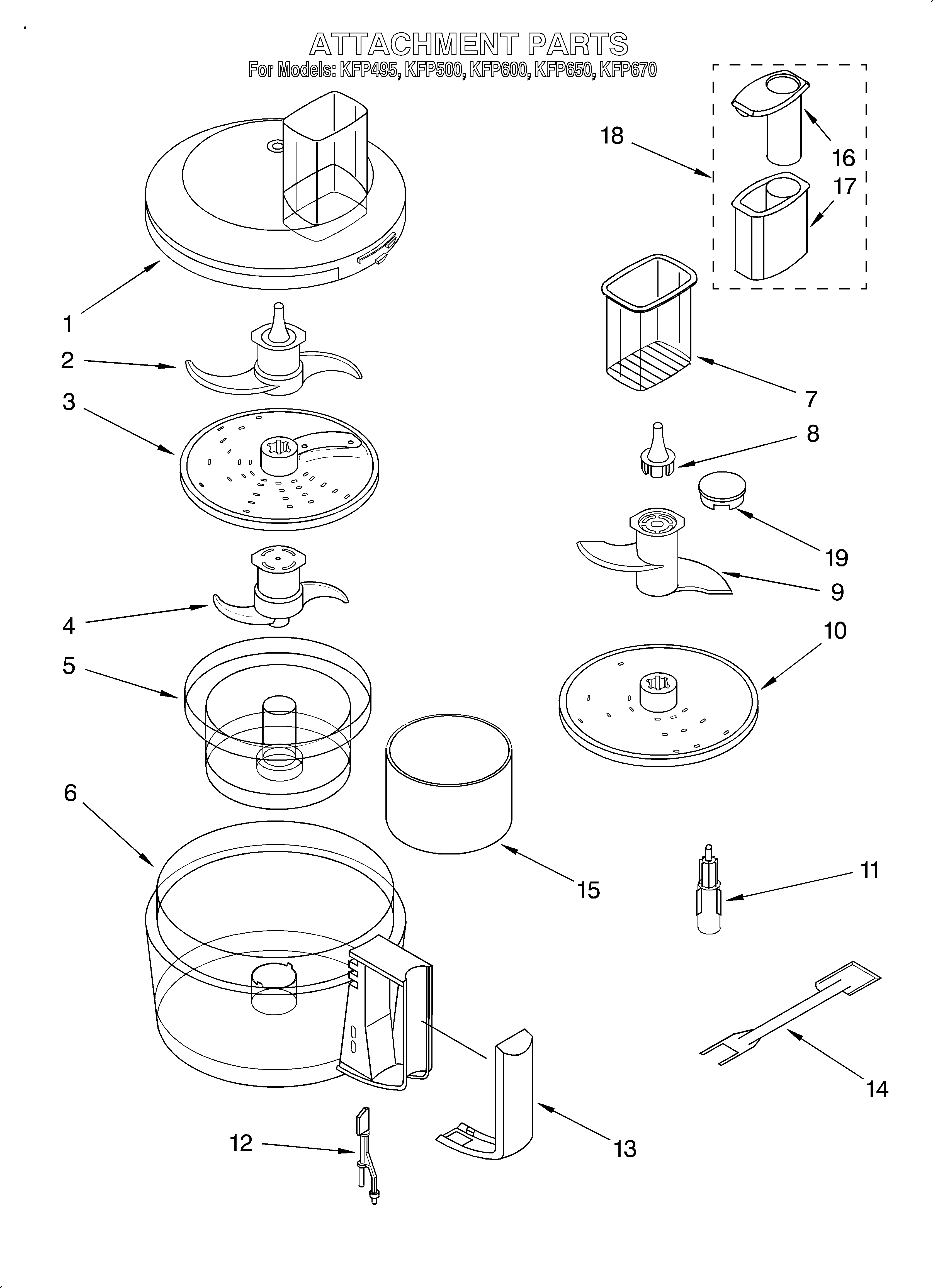 kitchenaid food processor parts