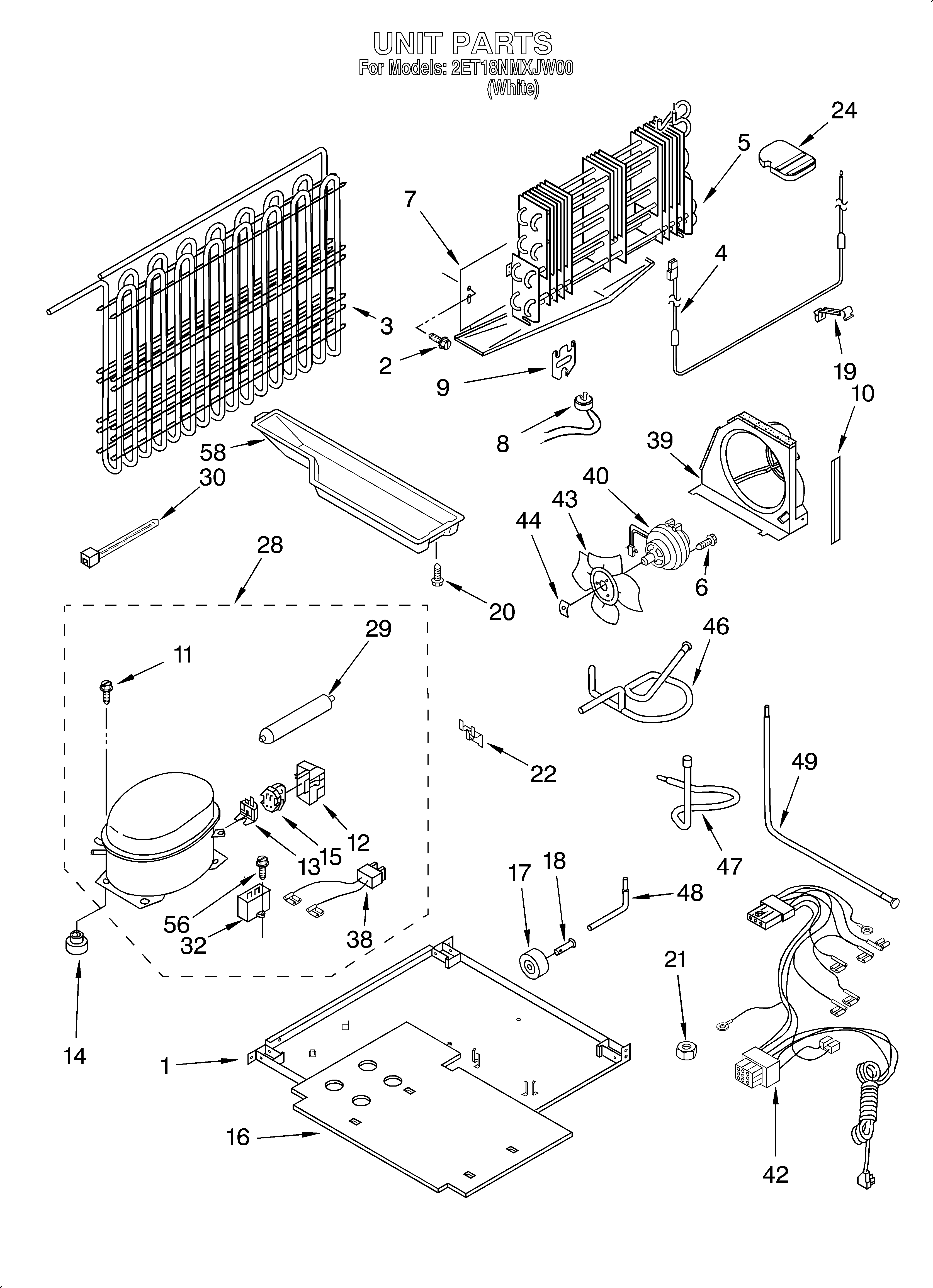Whirlpool 2ET18NMXJW00 unit diagram
